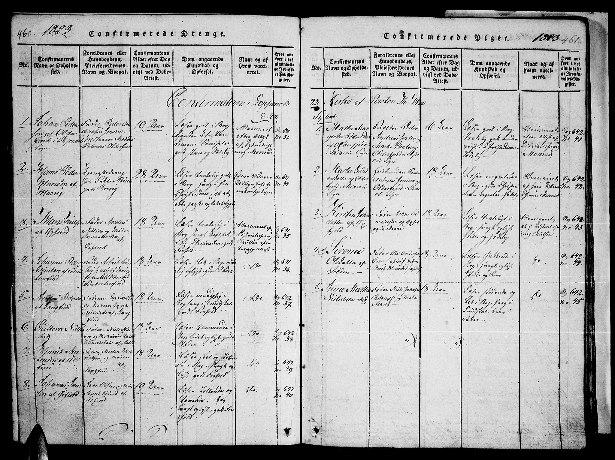 Loppa sokneprestkontor, SATØ/S-1339/H/Ha/L0003kirke: Parish register (official) no. 3, 1820-1848, p. 460-461
