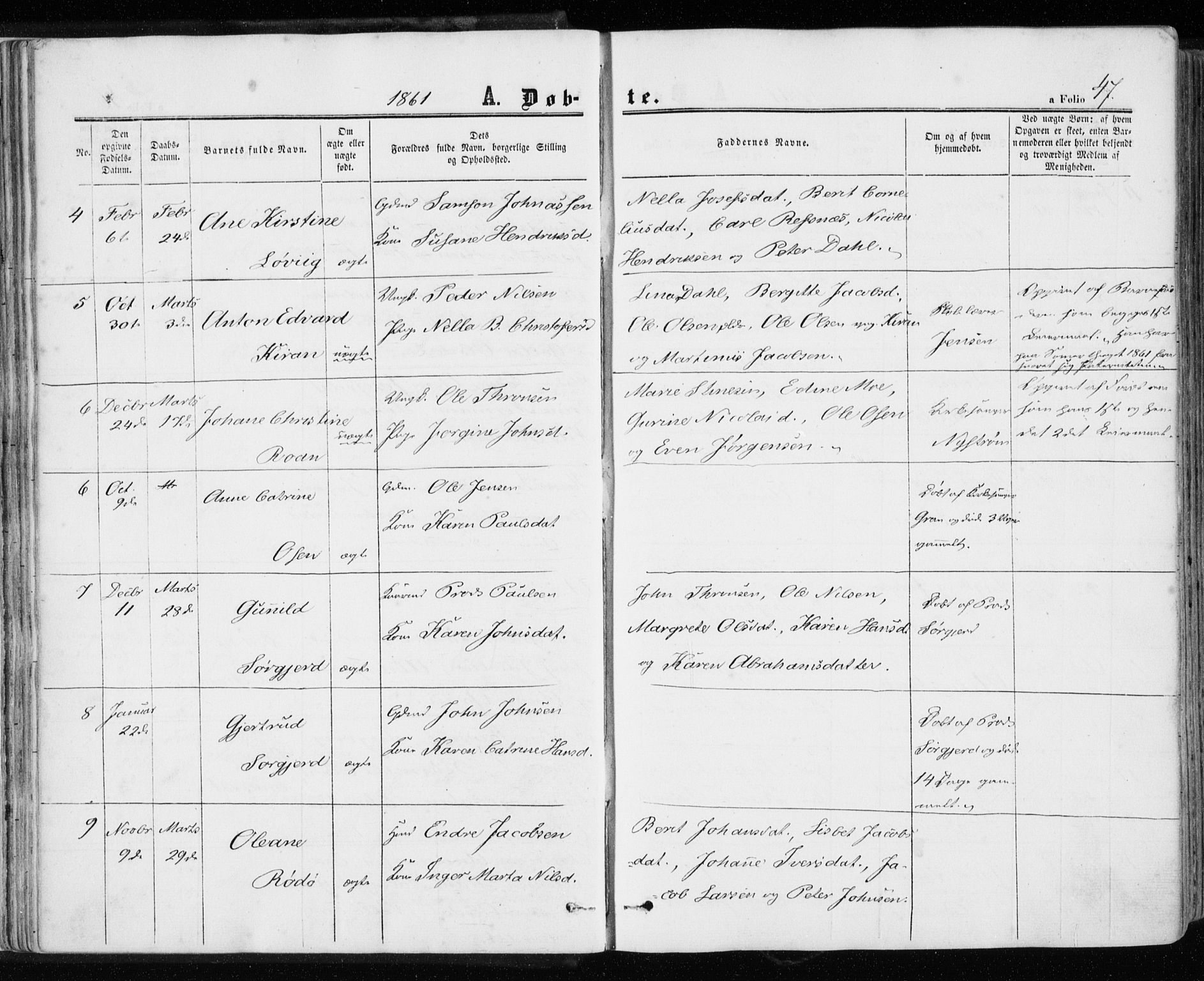 Ministerialprotokoller, klokkerbøker og fødselsregistre - Sør-Trøndelag, SAT/A-1456/657/L0705: Parish register (official) no. 657A06, 1858-1867, p. 47