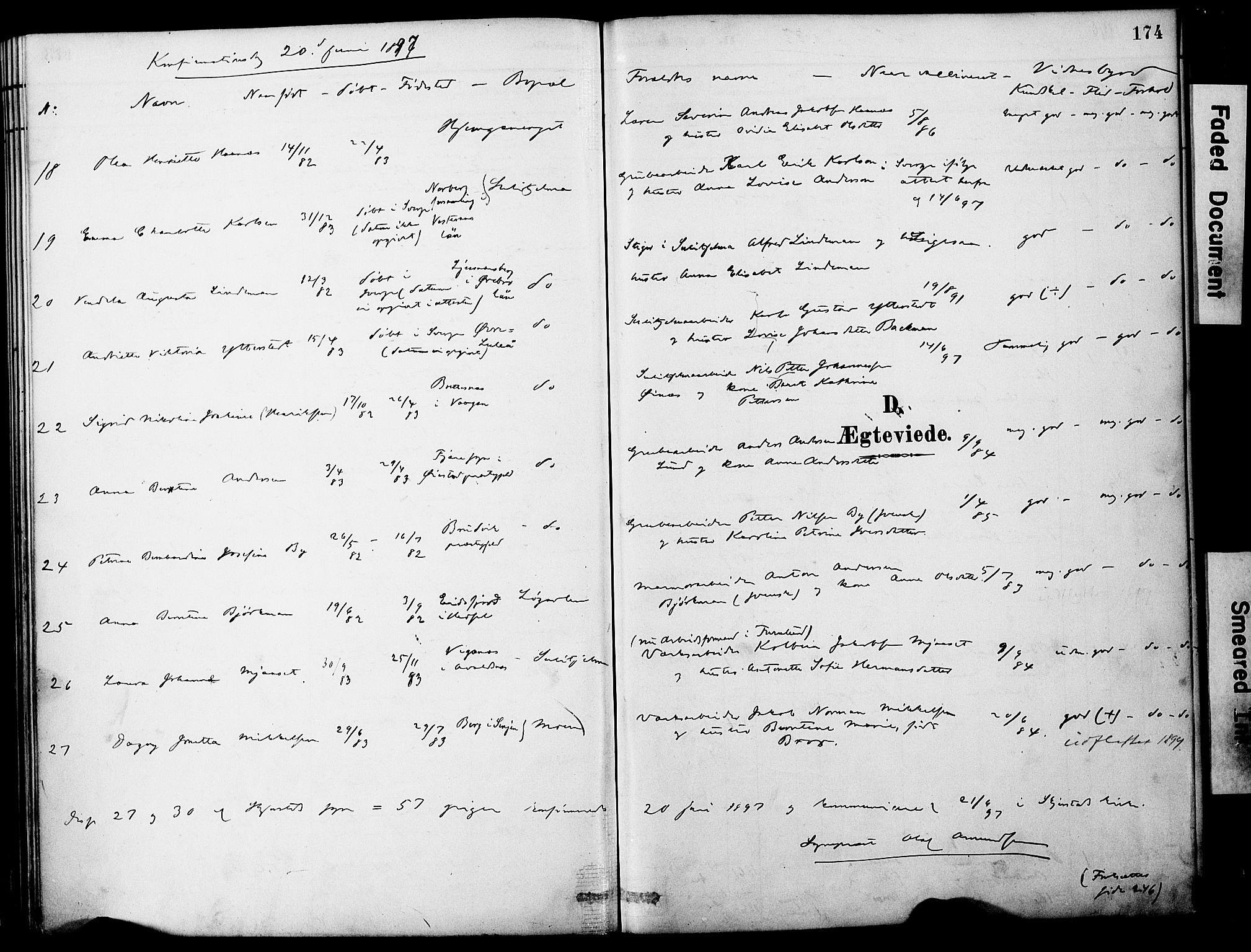 Ministerialprotokoller, klokkerbøker og fødselsregistre - Nordland, SAT/A-1459/849/L0690: Parish register (official) no. 849A02, 1890-1897, p. 174