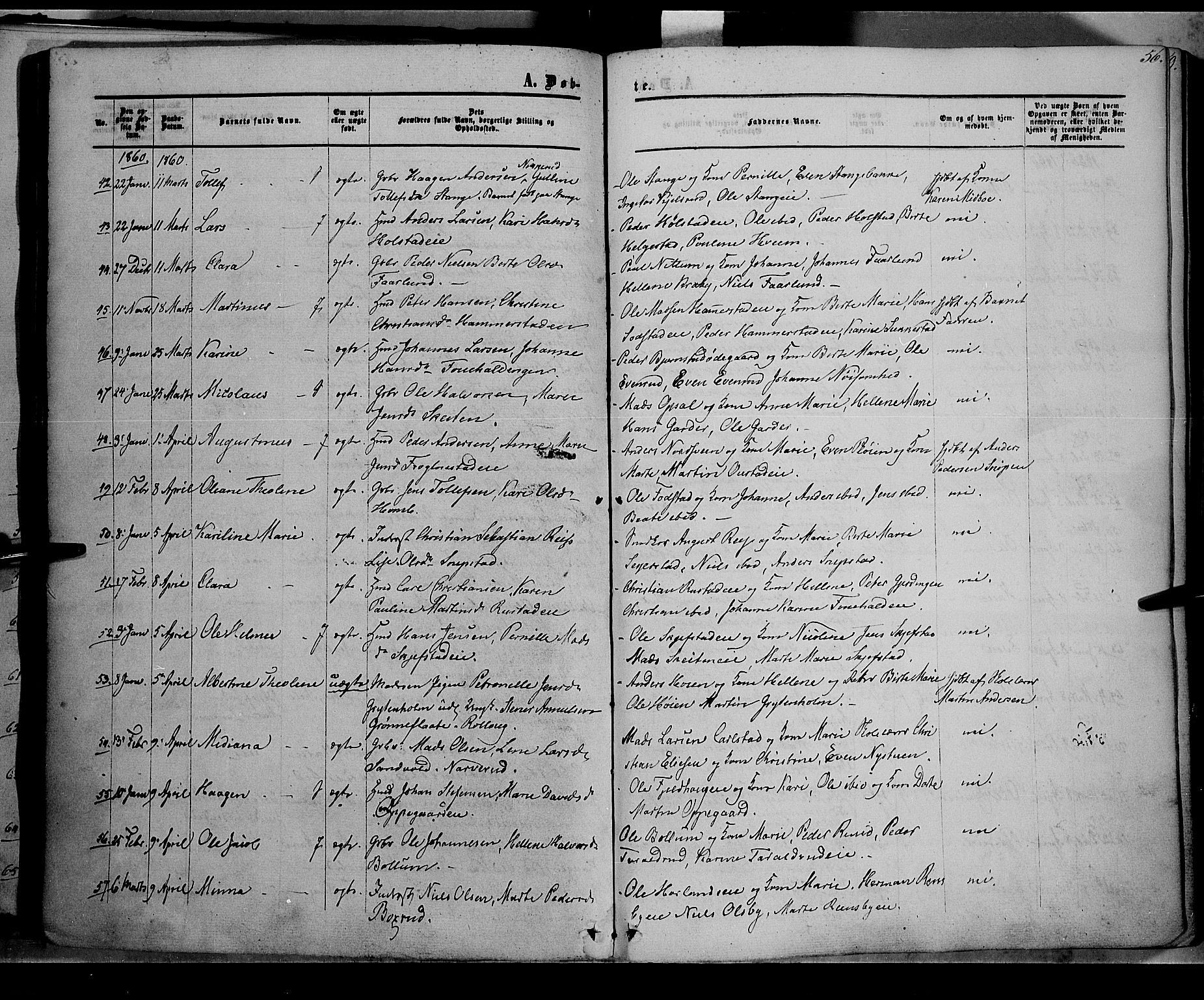 Østre Toten prestekontor, AV/SAH-PREST-104/H/Ha/Haa/L0004: Parish register (official) no. 4, 1857-1865, p. 56