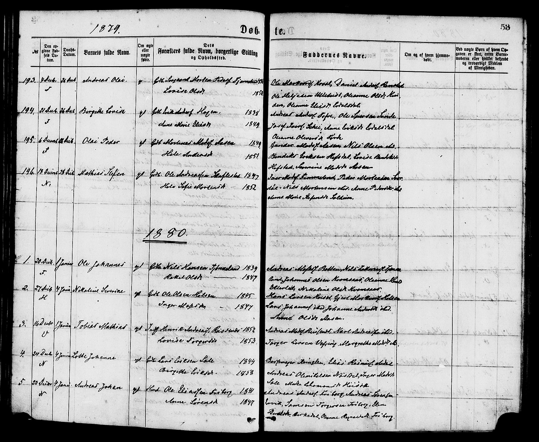 Førde sokneprestembete, SAB/A-79901/H/Haa/Haaa/L0011: Parish register (official) no. A 11, 1877-1880, p. 53