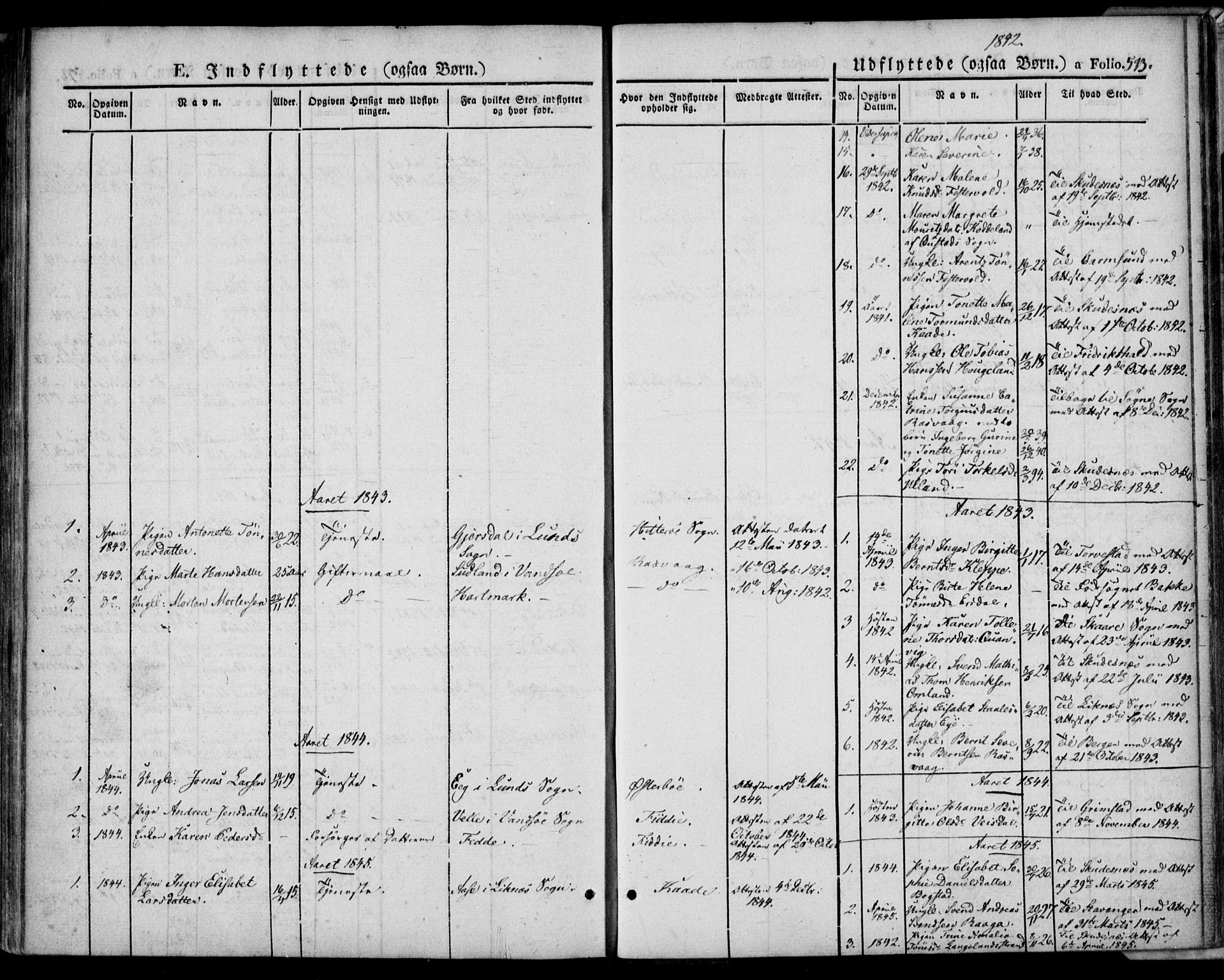 Flekkefjord sokneprestkontor, SAK/1111-0012/F/Fa/Fac/L0004: Parish register (official) no. A 4, 1841-1849, p. 573