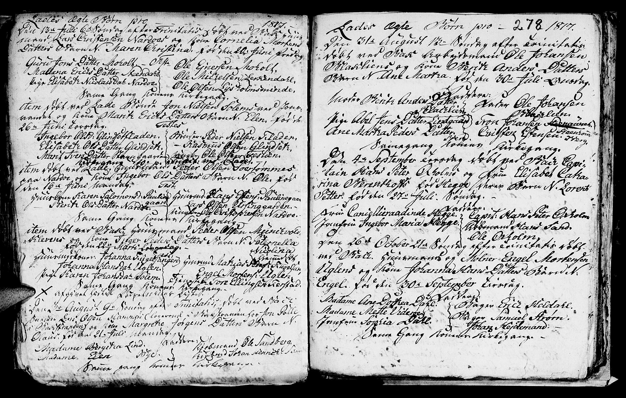 Ministerialprotokoller, klokkerbøker og fødselsregistre - Sør-Trøndelag, SAT/A-1456/606/L0305: Parish register (copy) no. 606C01, 1757-1819, p. 278