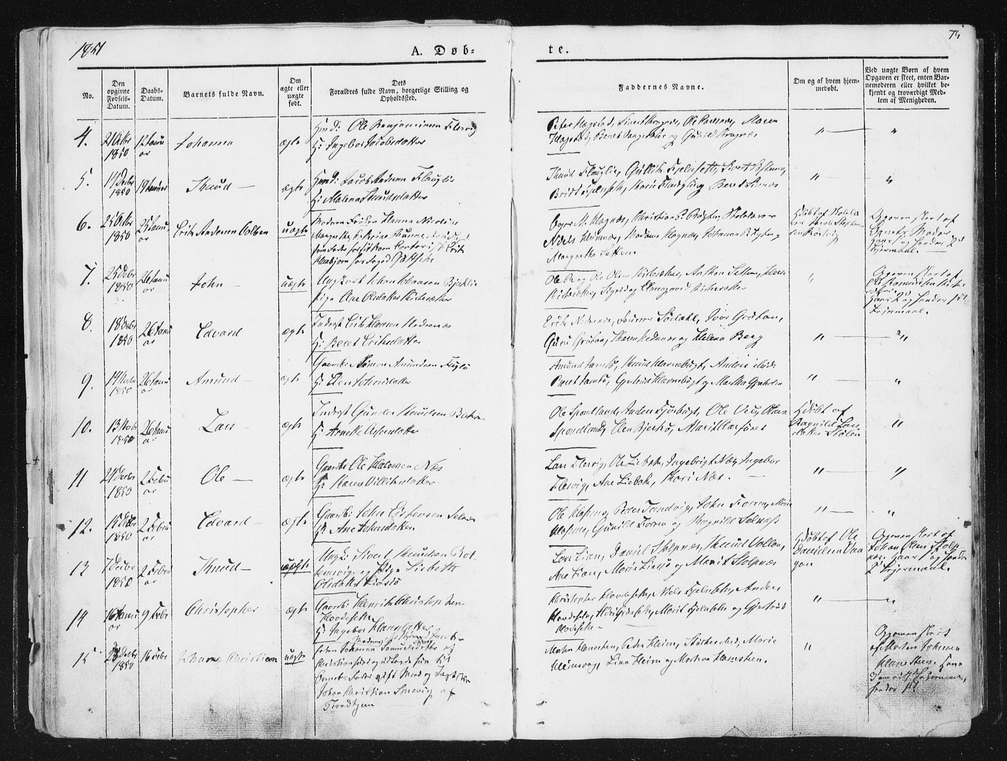 Ministerialprotokoller, klokkerbøker og fødselsregistre - Sør-Trøndelag, SAT/A-1456/630/L0493: Parish register (official) no. 630A06, 1841-1851, p. 75