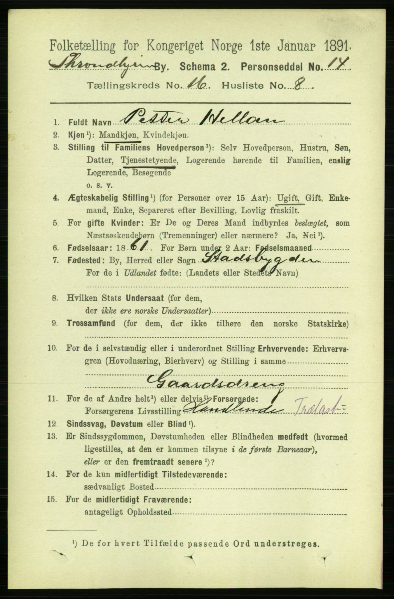 RA, 1891 census for 1601 Trondheim, 1891, p. 12417