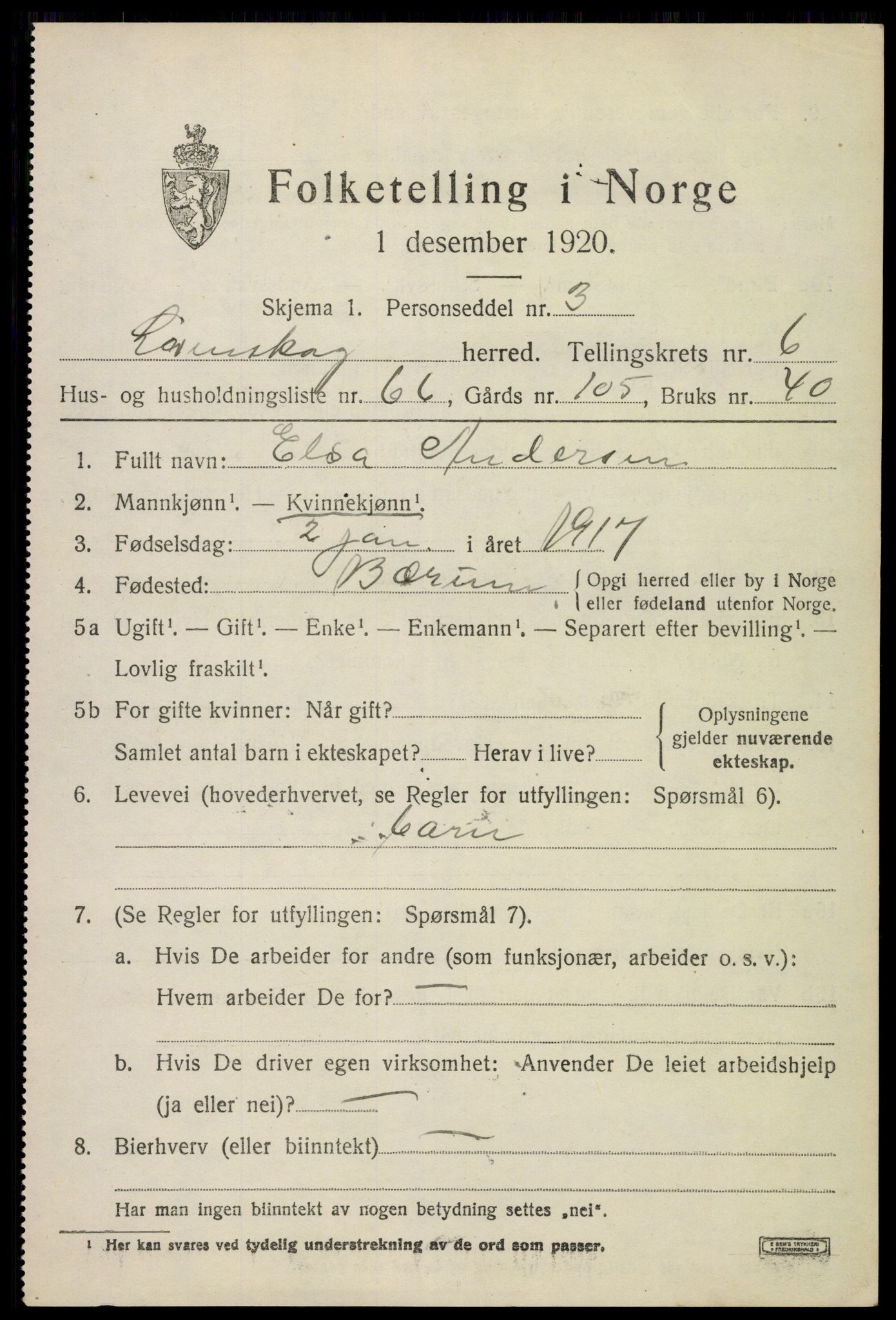 SAO, 1920 census for Lørenskog, 1920, p. 5756