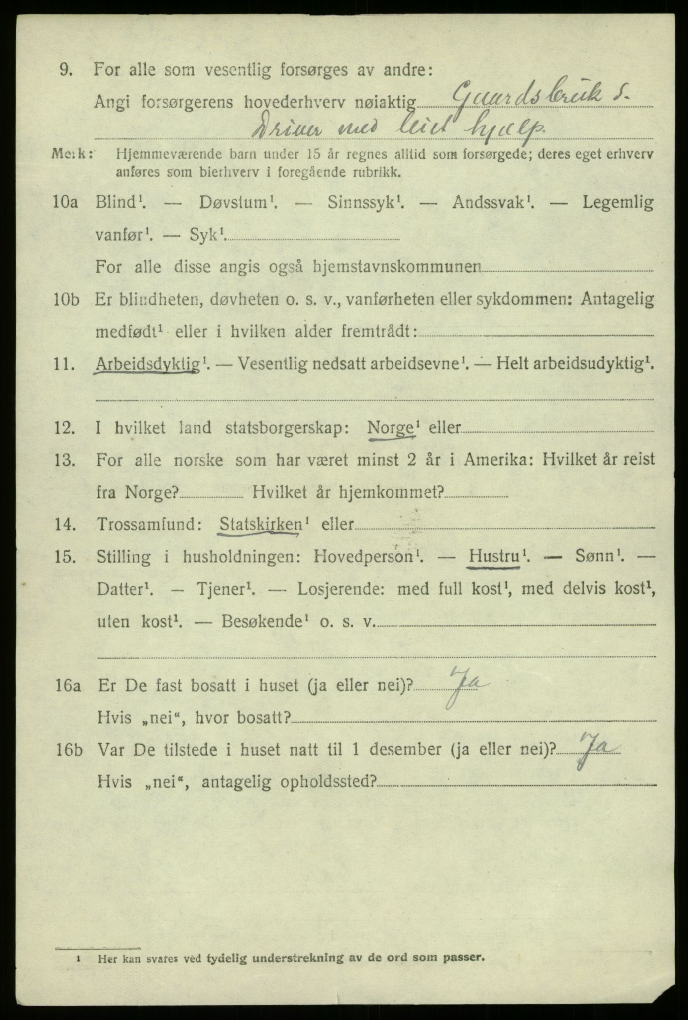 SAB, 1920 census for Lærdal, 1920, p. 803