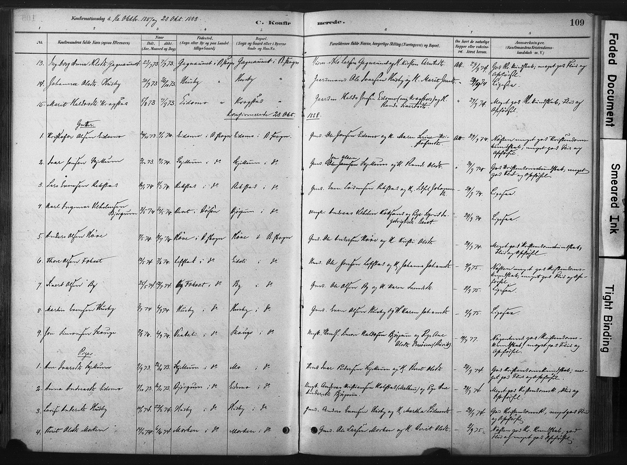 Ministerialprotokoller, klokkerbøker og fødselsregistre - Sør-Trøndelag, SAT/A-1456/667/L0795: Parish register (official) no. 667A03, 1879-1907, p. 109