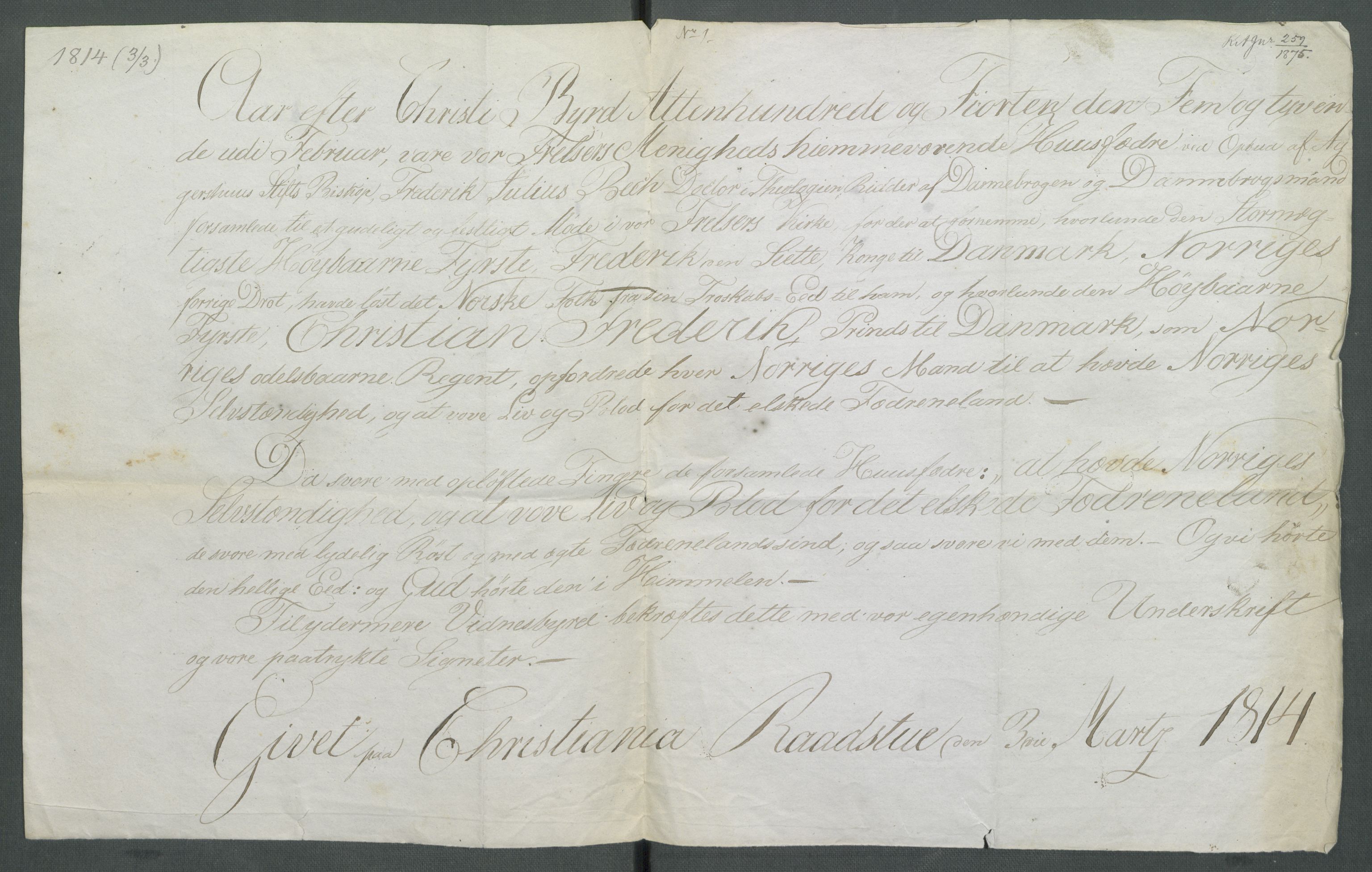 Forskjellige samlinger, Historisk-kronologisk samling, AV/RA-EA-4029/G/Ga/L0009A: Historisk-kronologisk samling. Dokumenter fra januar og ut september 1814. , 1814, p. 34