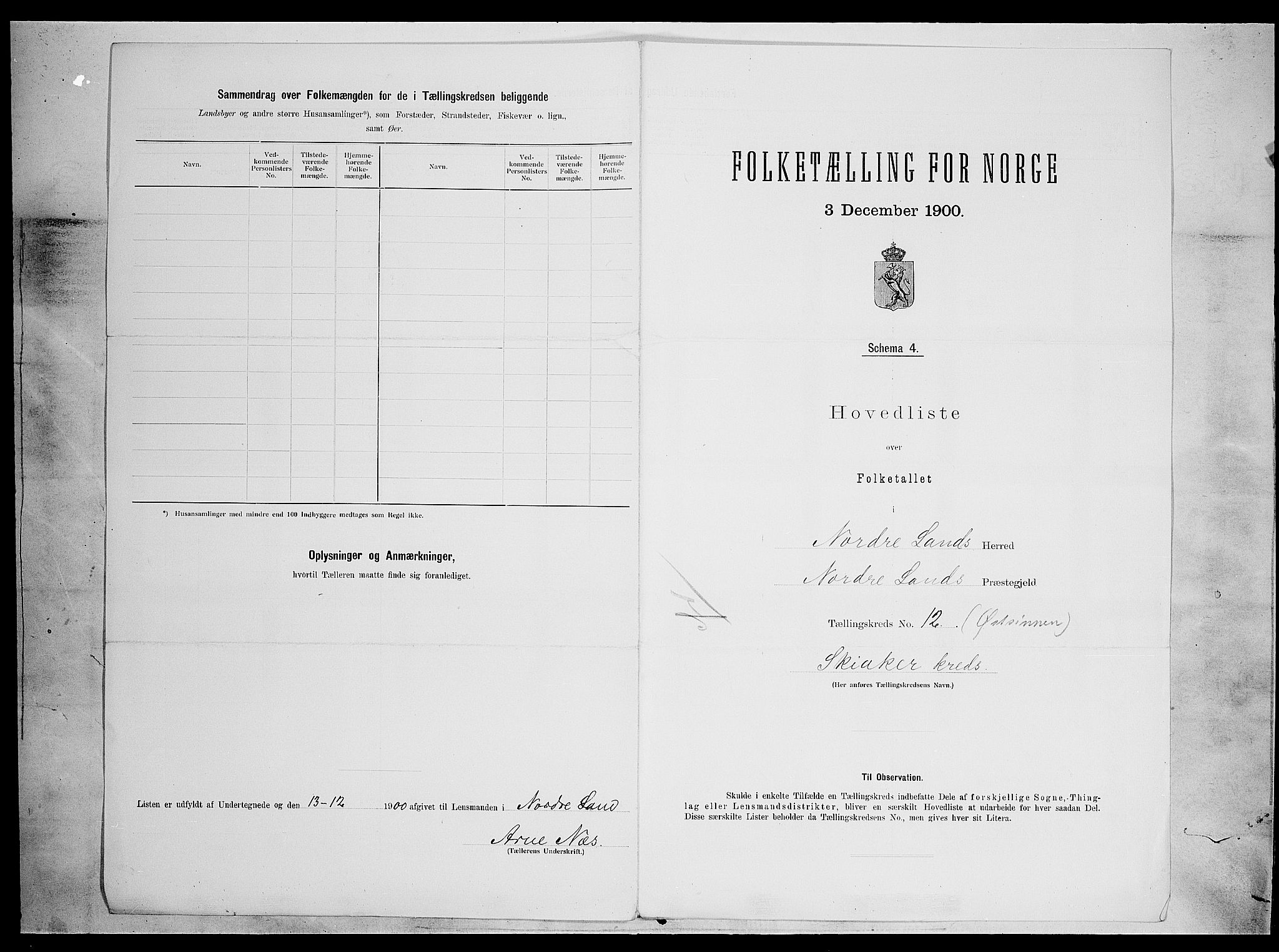 SAH, 1900 census for Nordre Land, 1900, p. 42