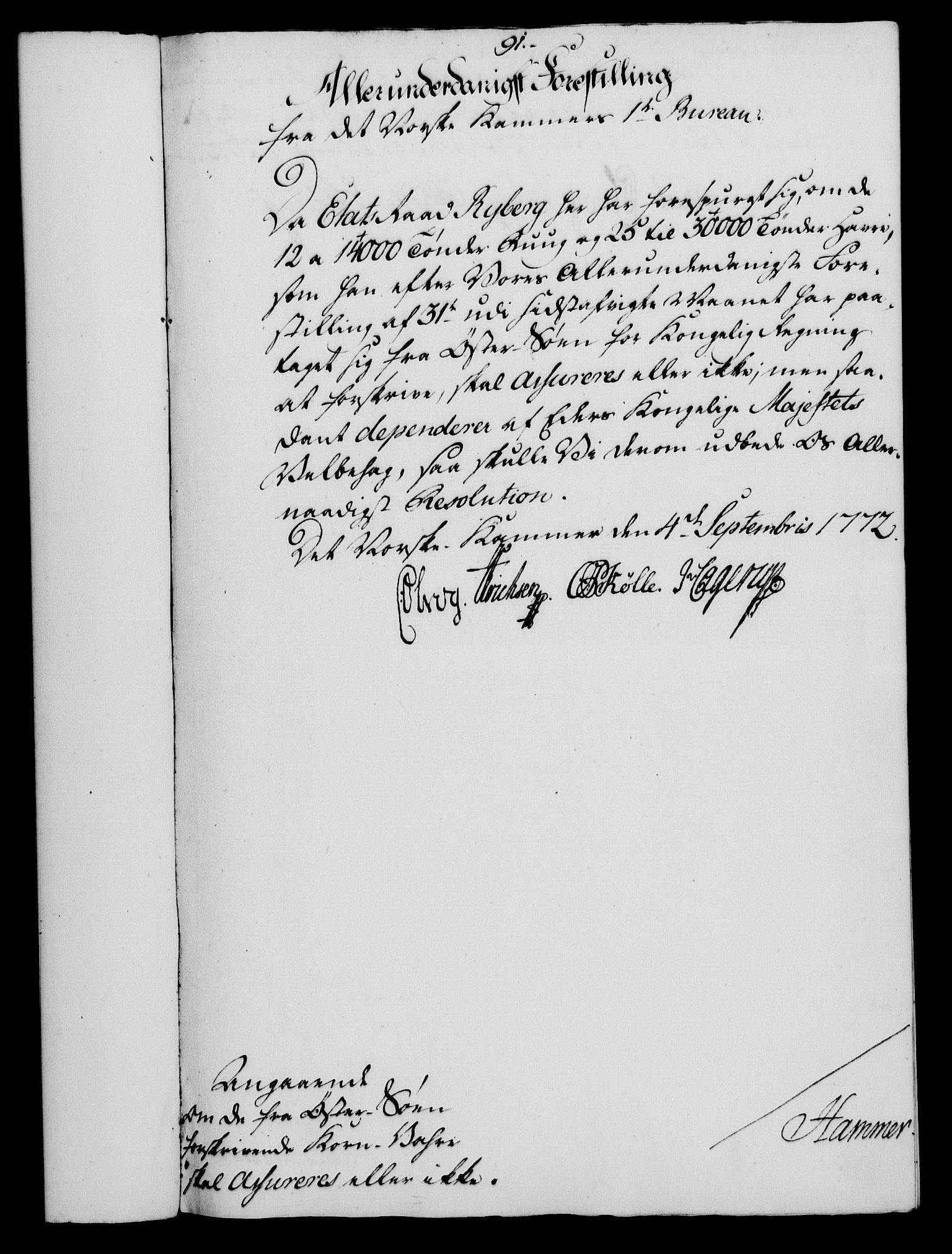 Rentekammeret, Kammerkanselliet, RA/EA-3111/G/Gf/Gfa/L0054: Norsk relasjons- og resolusjonsprotokoll (merket RK 52.54), 1771-1772, p. 574