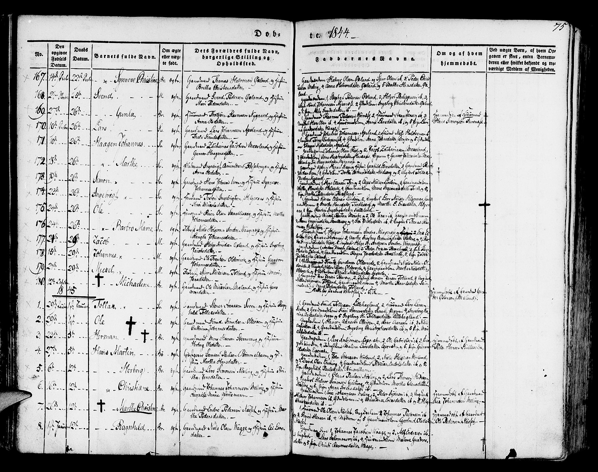 Finnås sokneprestembete, SAB/A-99925/H/Ha/Haa/Haaa/L0006: Parish register (official) no. A 6, 1836-1850, p. 75