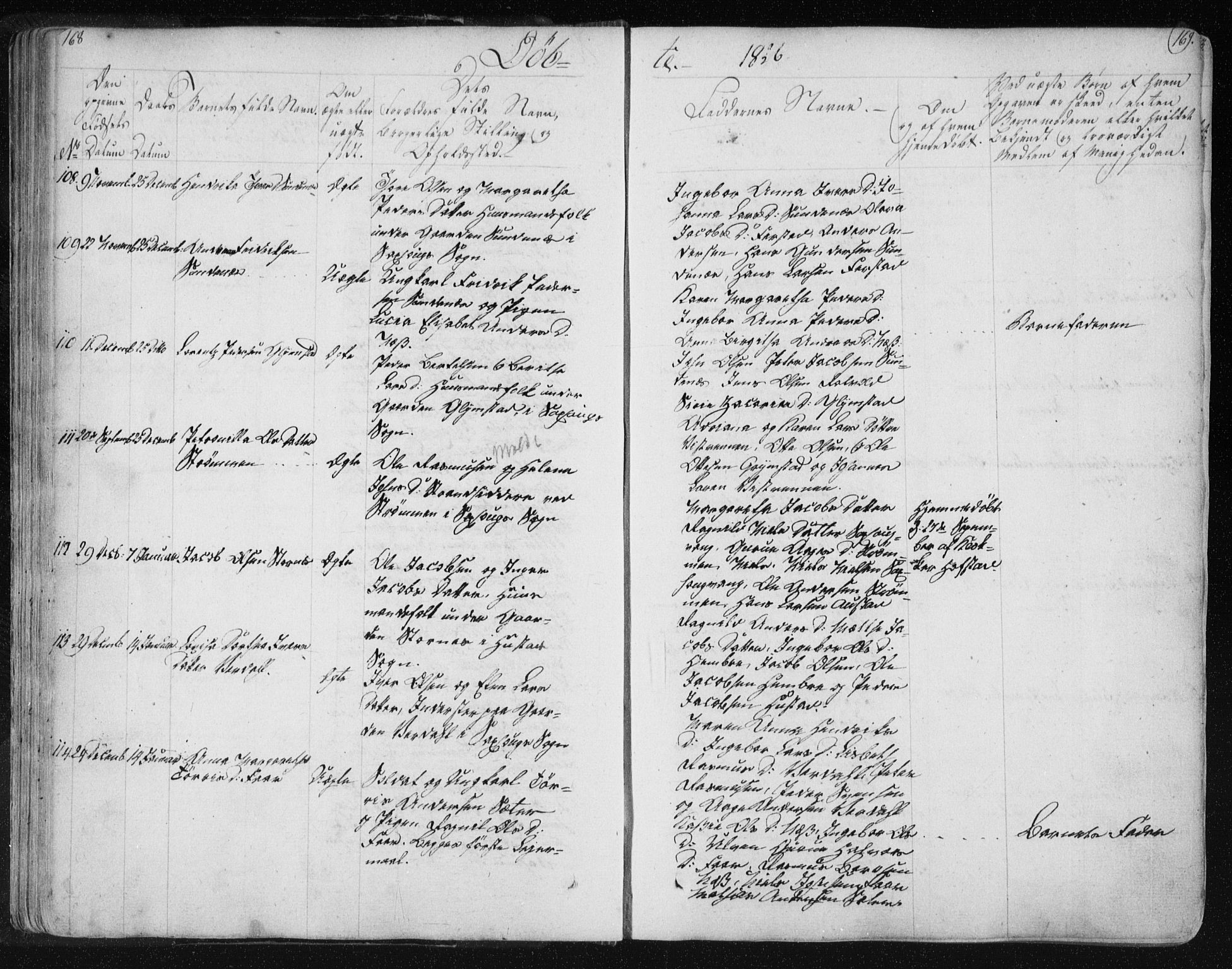 Ministerialprotokoller, klokkerbøker og fødselsregistre - Nord-Trøndelag, SAT/A-1458/730/L0276: Parish register (official) no. 730A05, 1822-1830, p. 168-169