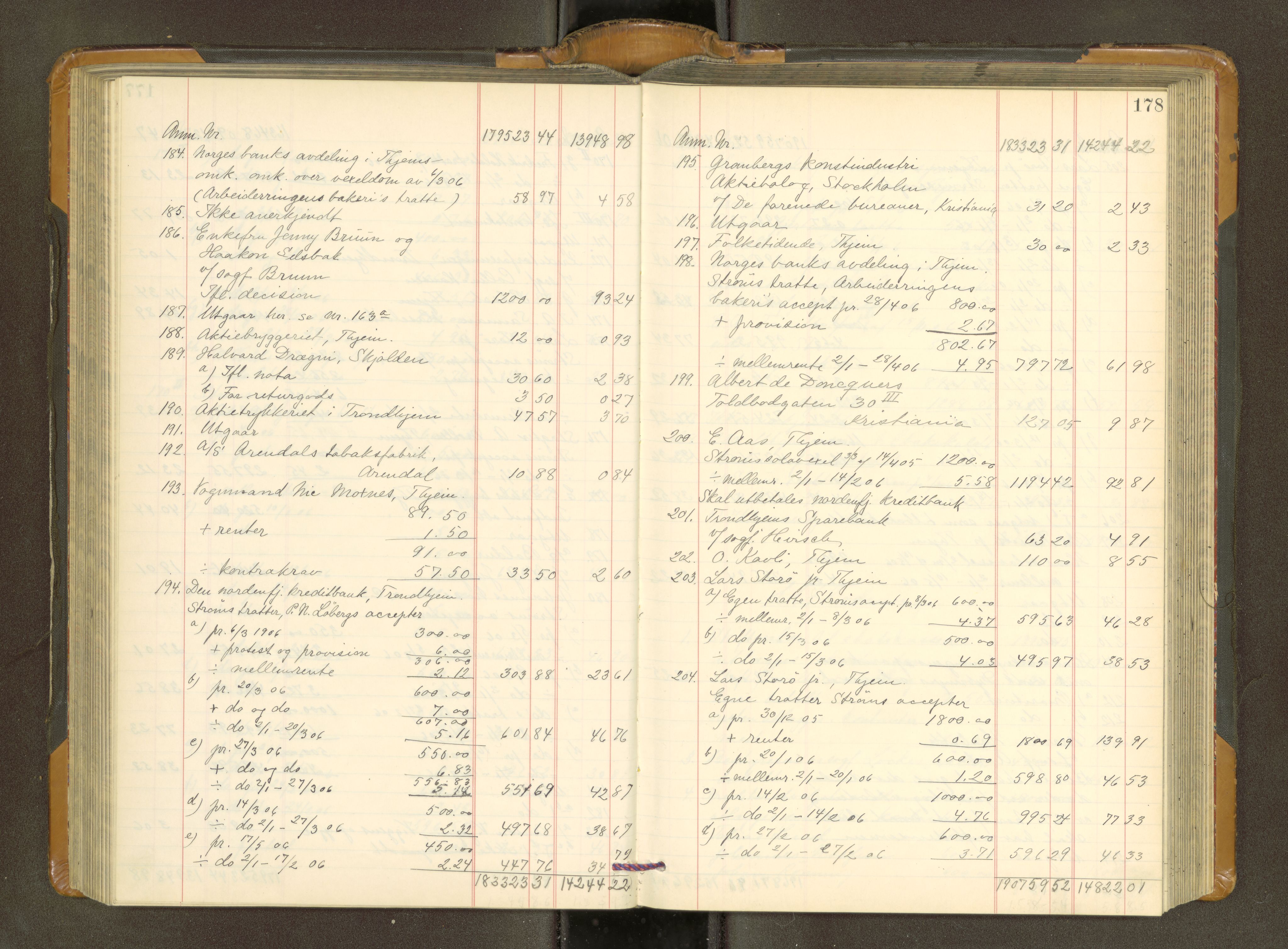 Trondheim byfogd, SAT/A-0003/1/3/3A/L0039: Skifteutlodningsprotokoll - 3/11-2/2. U, 1906-1910, p. 178