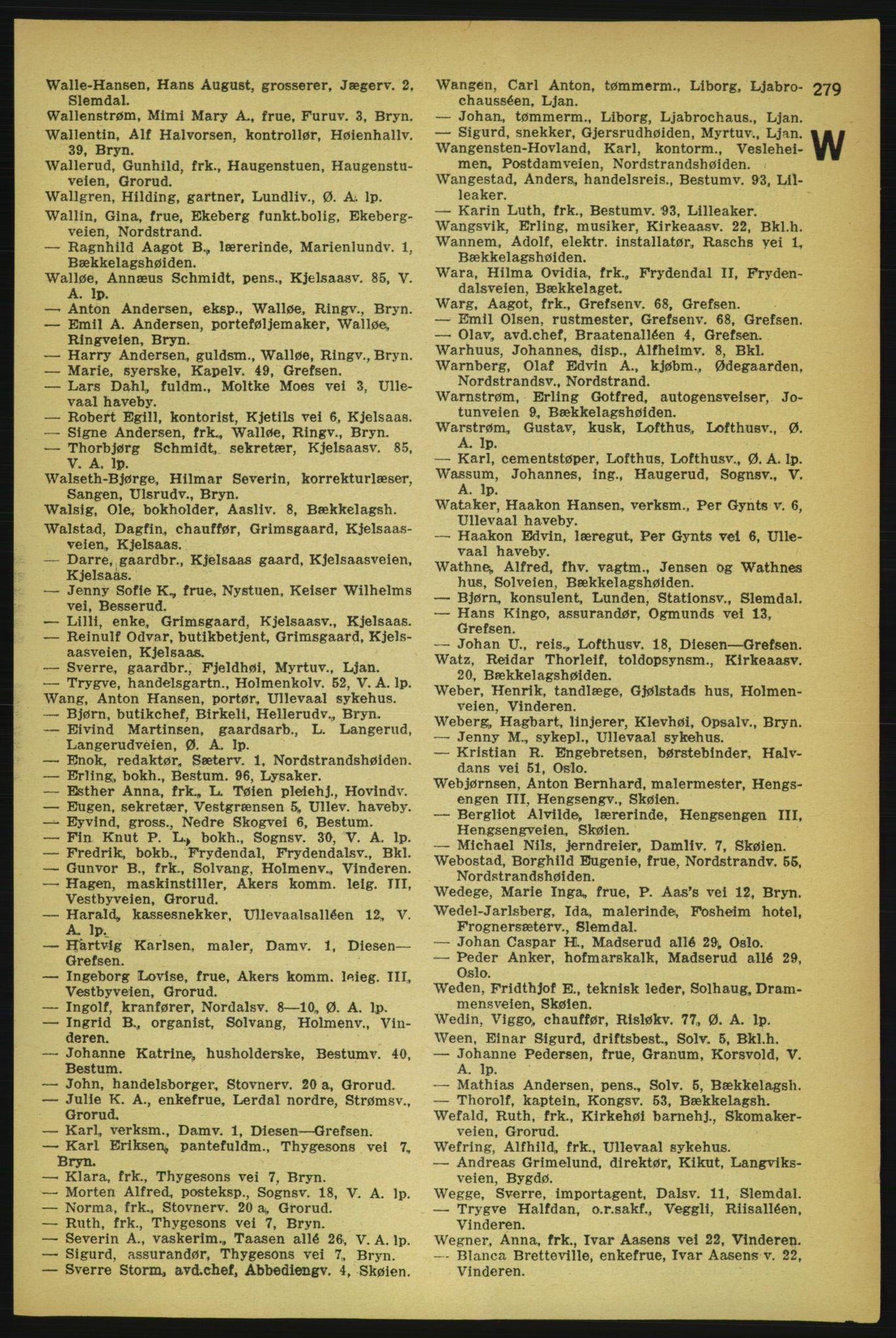 Aker adressebok/adressekalender, PUBL/001/A/004: Aker adressebok, 1929, p. 279