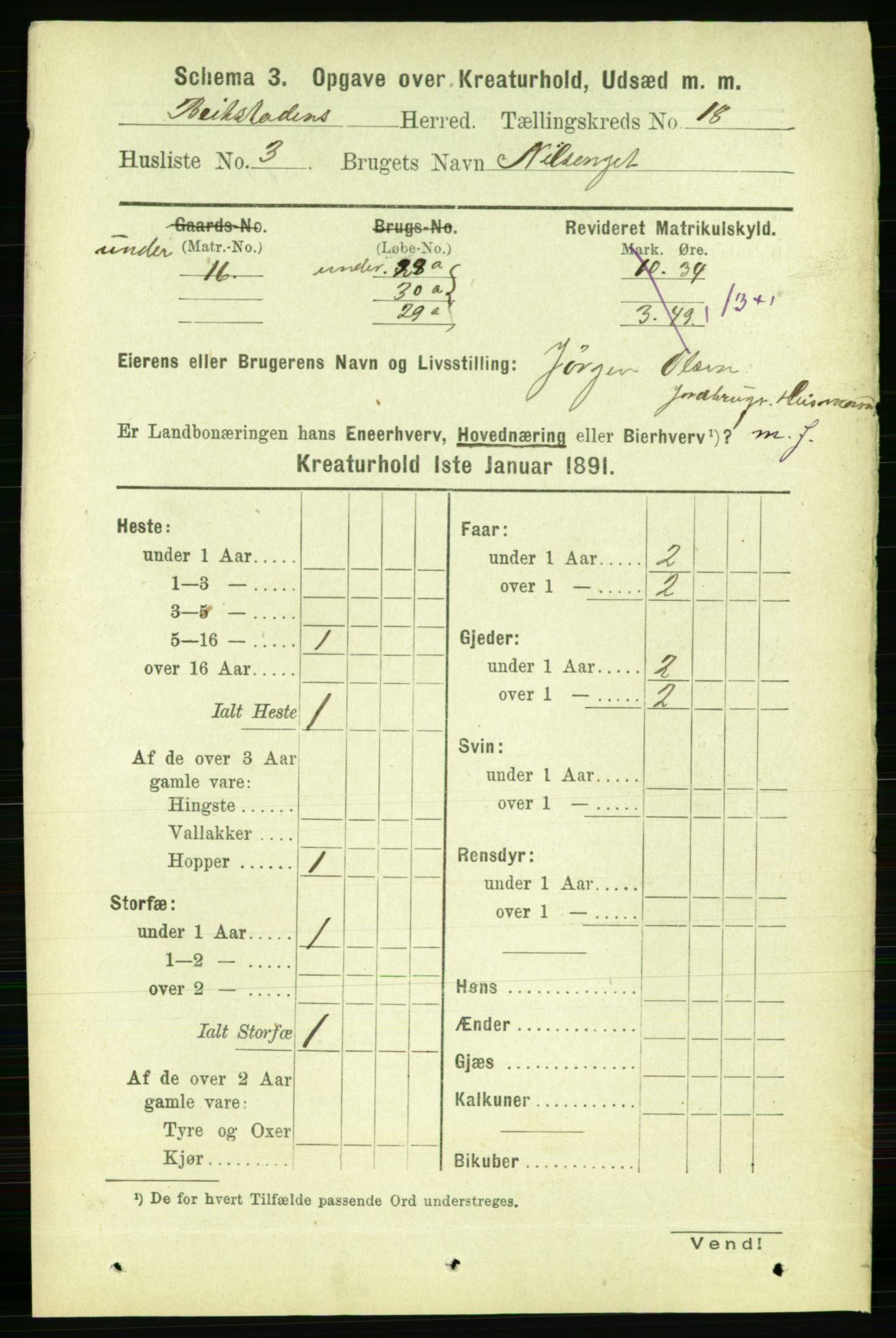 RA, 1891 census for 1727 Beitstad, 1891, p. 6781