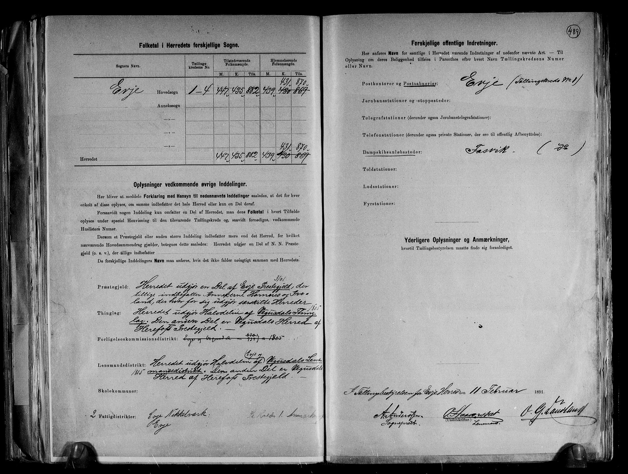 RA, 1891 census for 0937 Evje, 1891, p. 3