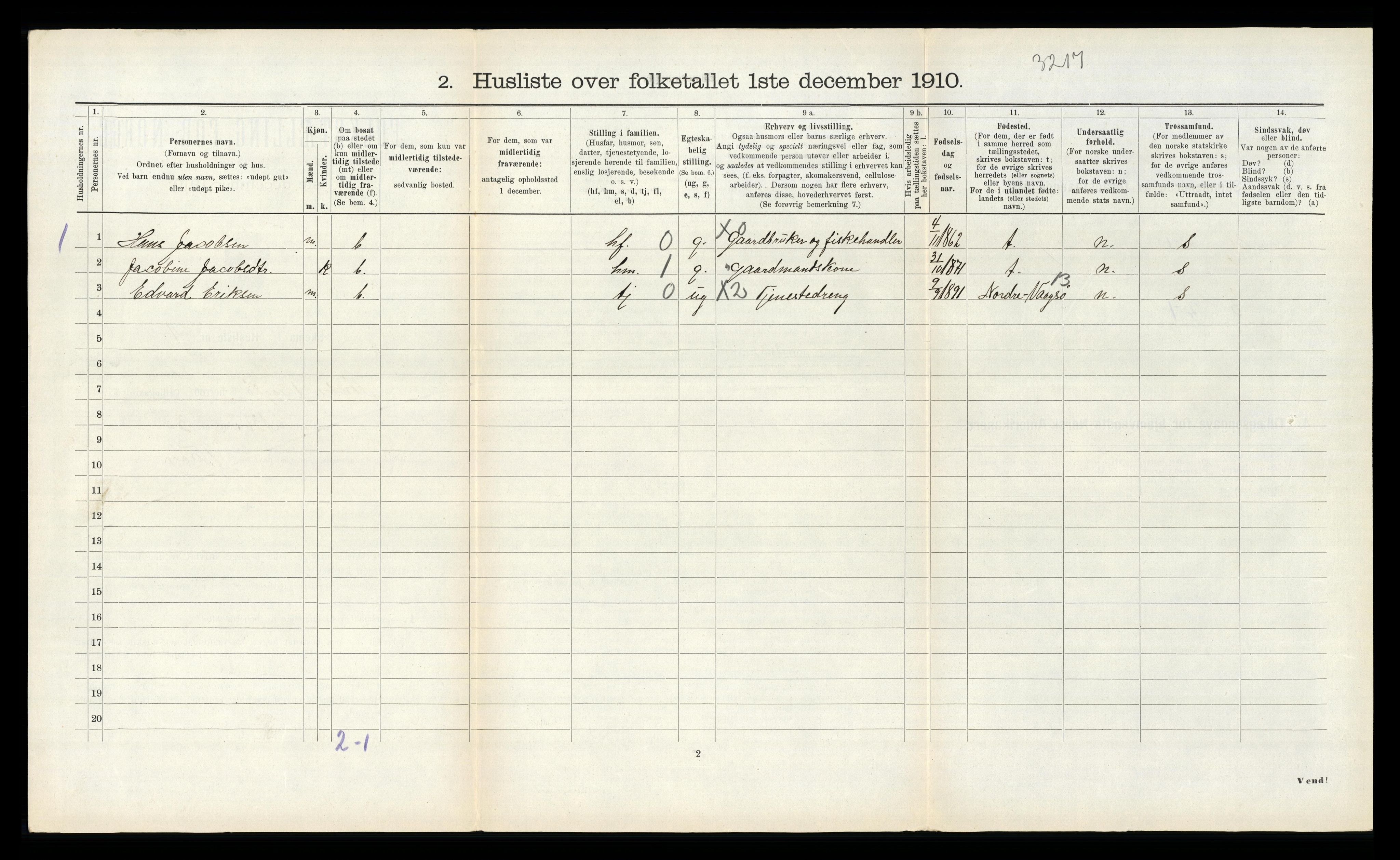 RA, 1910 census for Sør-Vågsøy, 1910, p. 317