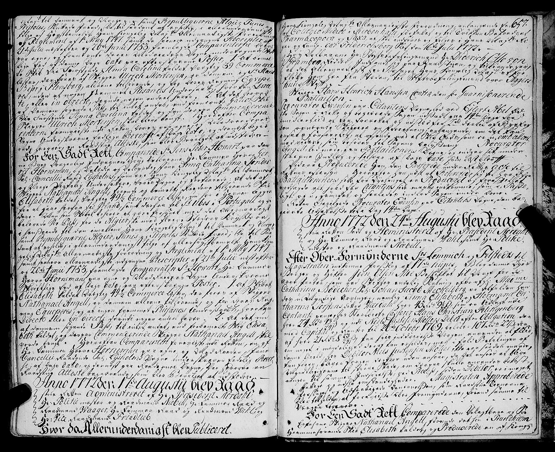 Trondheim magistrat, AV/SAT-A-4372/A/Aa/L0016: Rådstueprotokoller, 1754-1772, p. 657