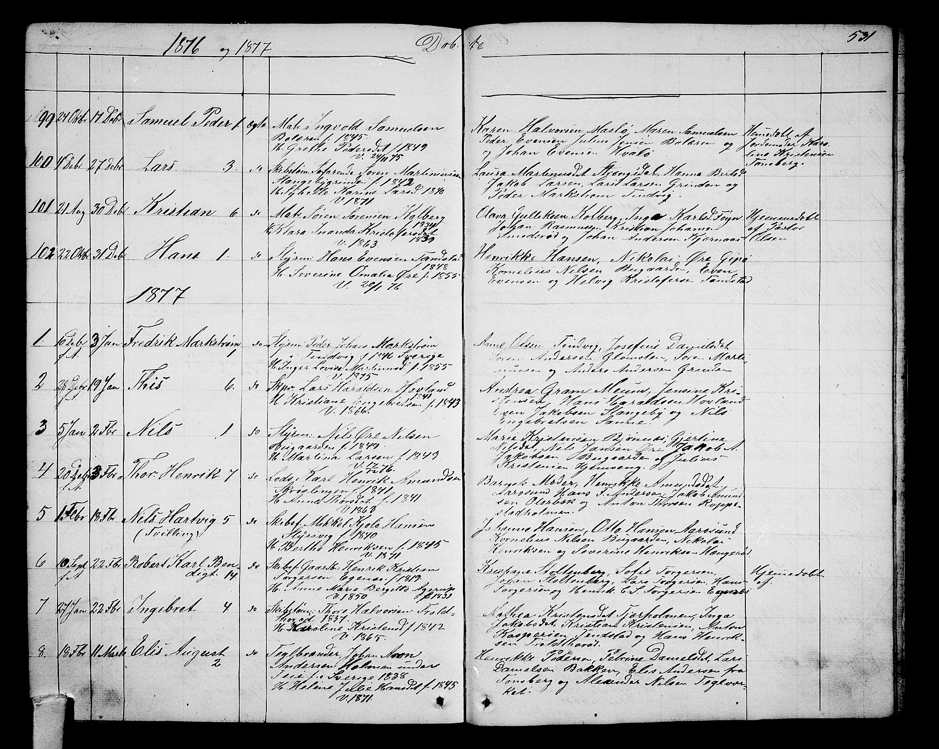 Nøtterøy kirkebøker, AV/SAKO-A-354/G/Ga/L0002: Parish register (copy) no. I 2, 1860-1877, p. 531