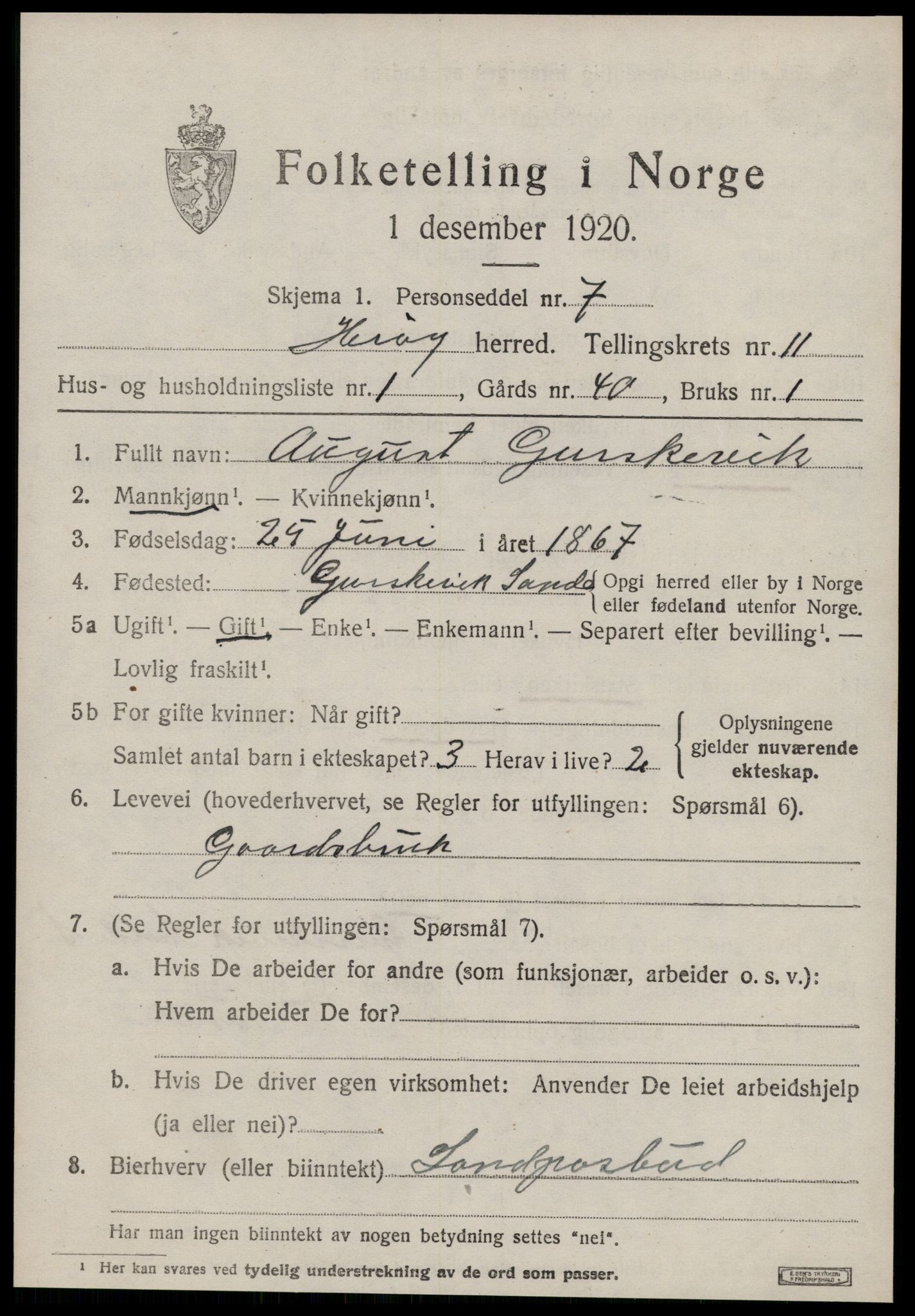 SAT, 1920 census for Herøy (MR), 1920, p. 7065