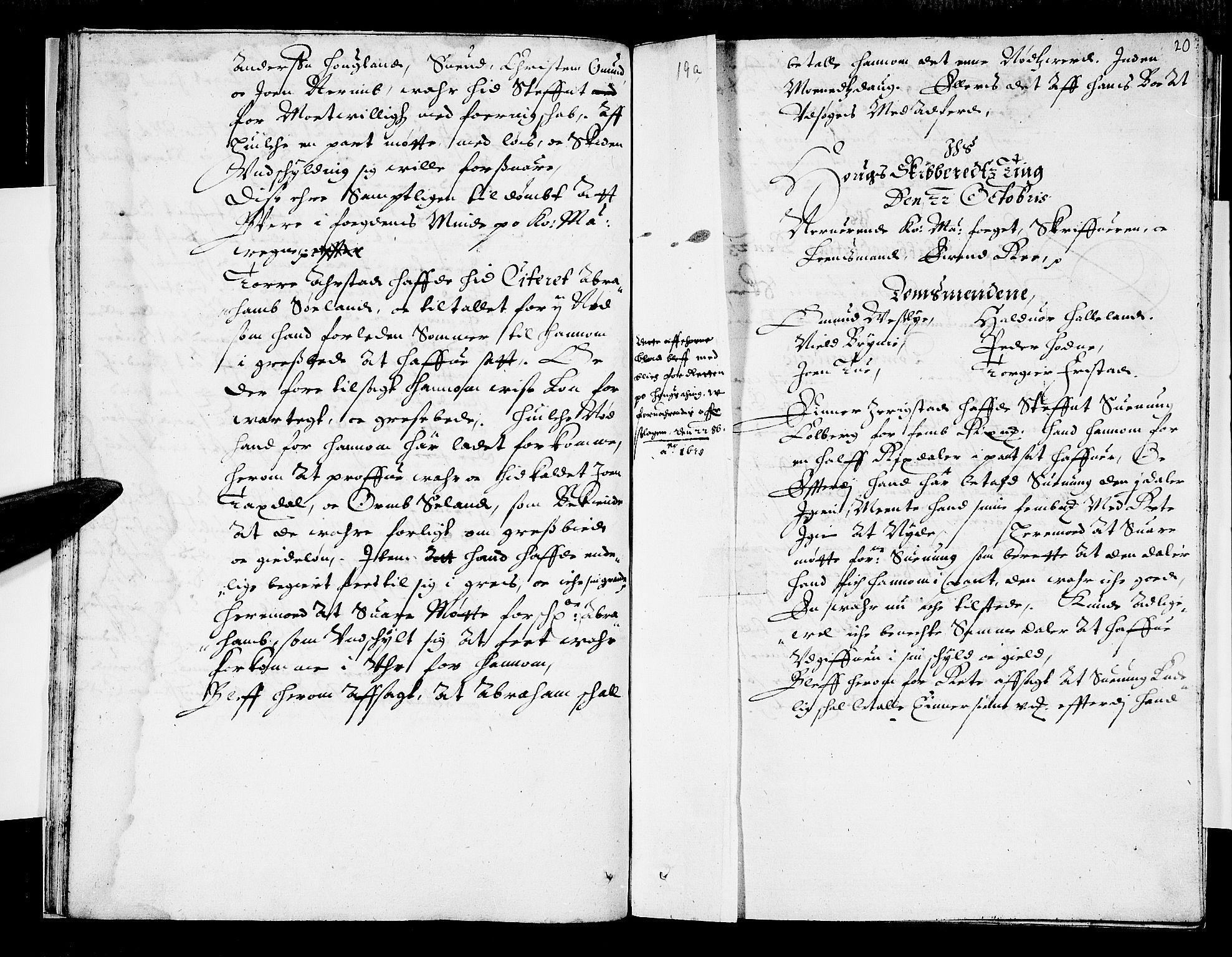 Jæren og Dalane sorenskriveri, AV/SAST-A-100306/3/30/30BA/L0012: TINGBOK, 1629-1631, p. 19b-20a