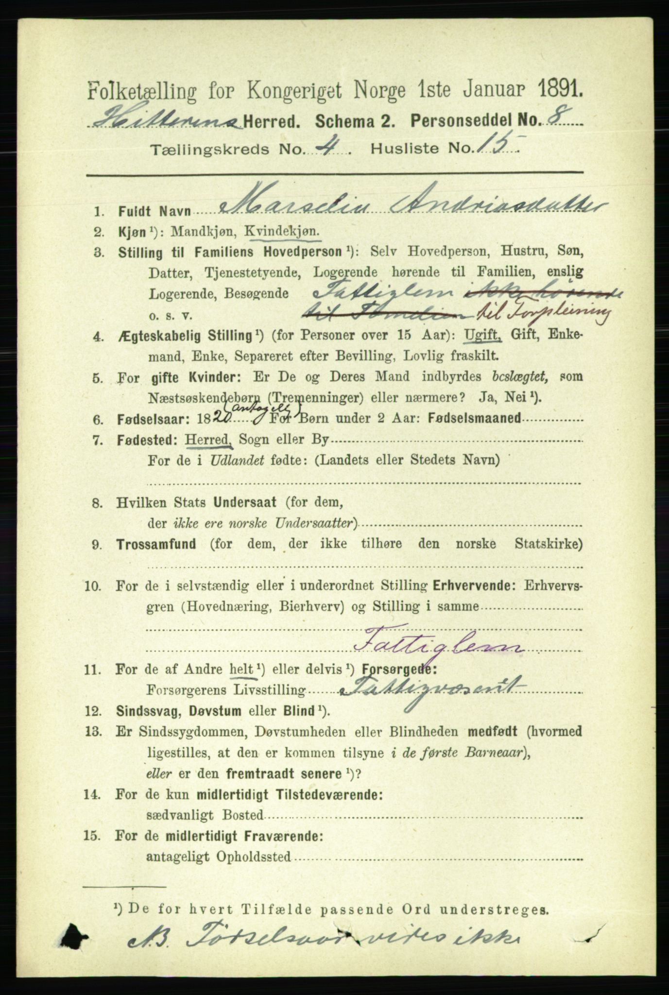 RA, 1891 census for 1617 Hitra, 1891, p. 856