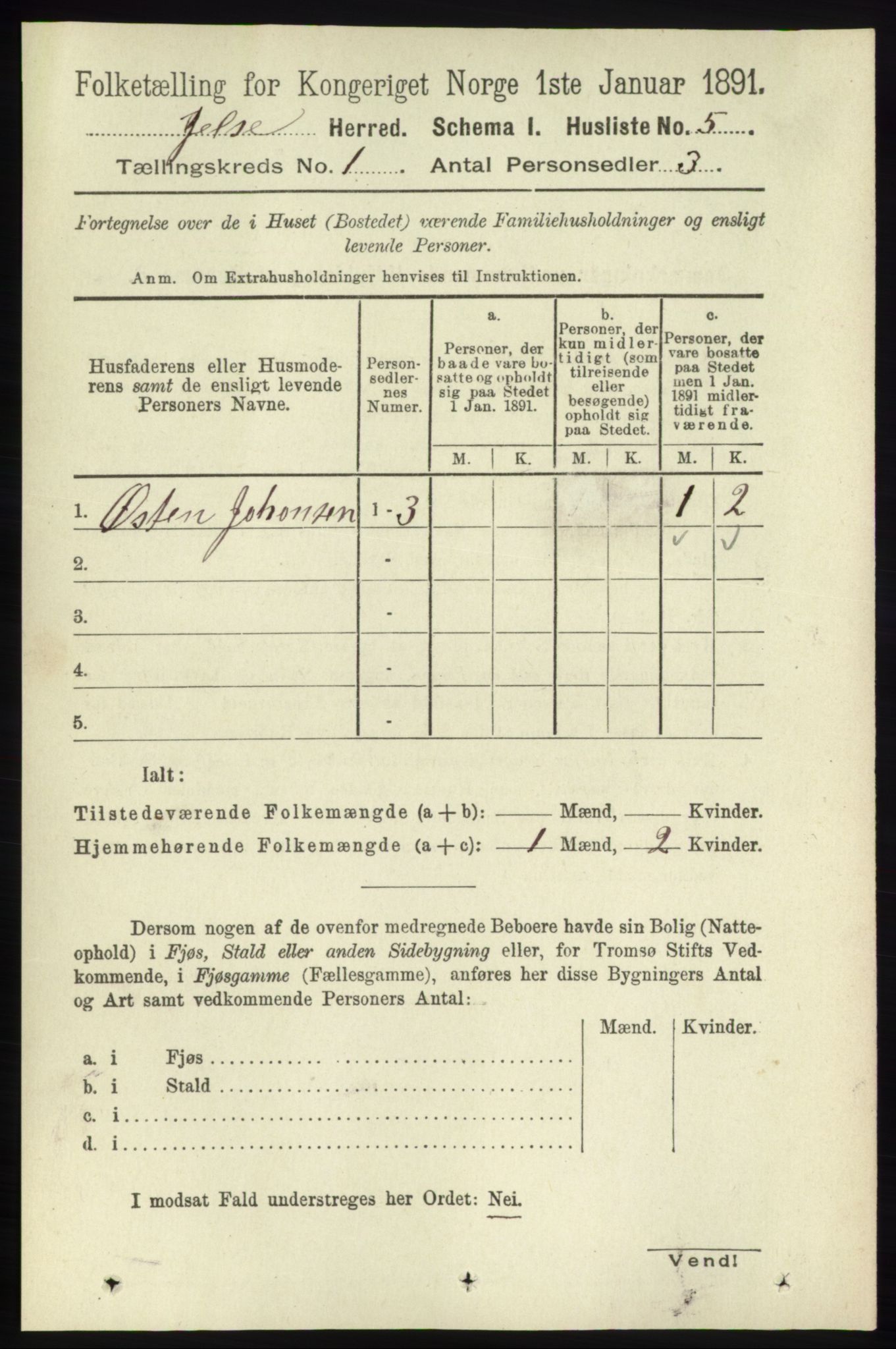 RA, 1891 census for 1138 Jelsa, 1891, p. 34