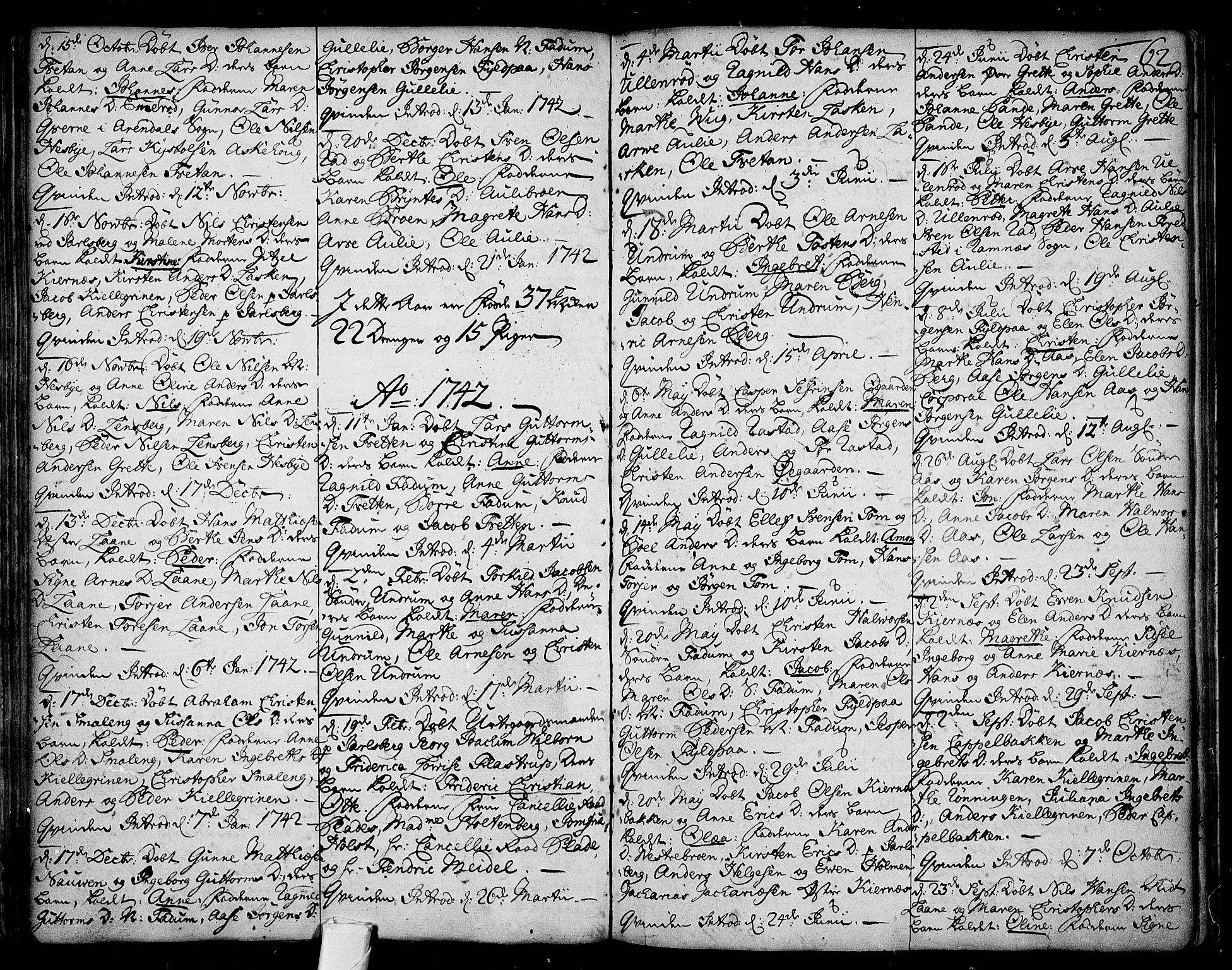 Sem kirkebøker, AV/SAKO-A-5/F/Fa/L0001: Parish register (official) no. I 1, 1702-1763, p. 62