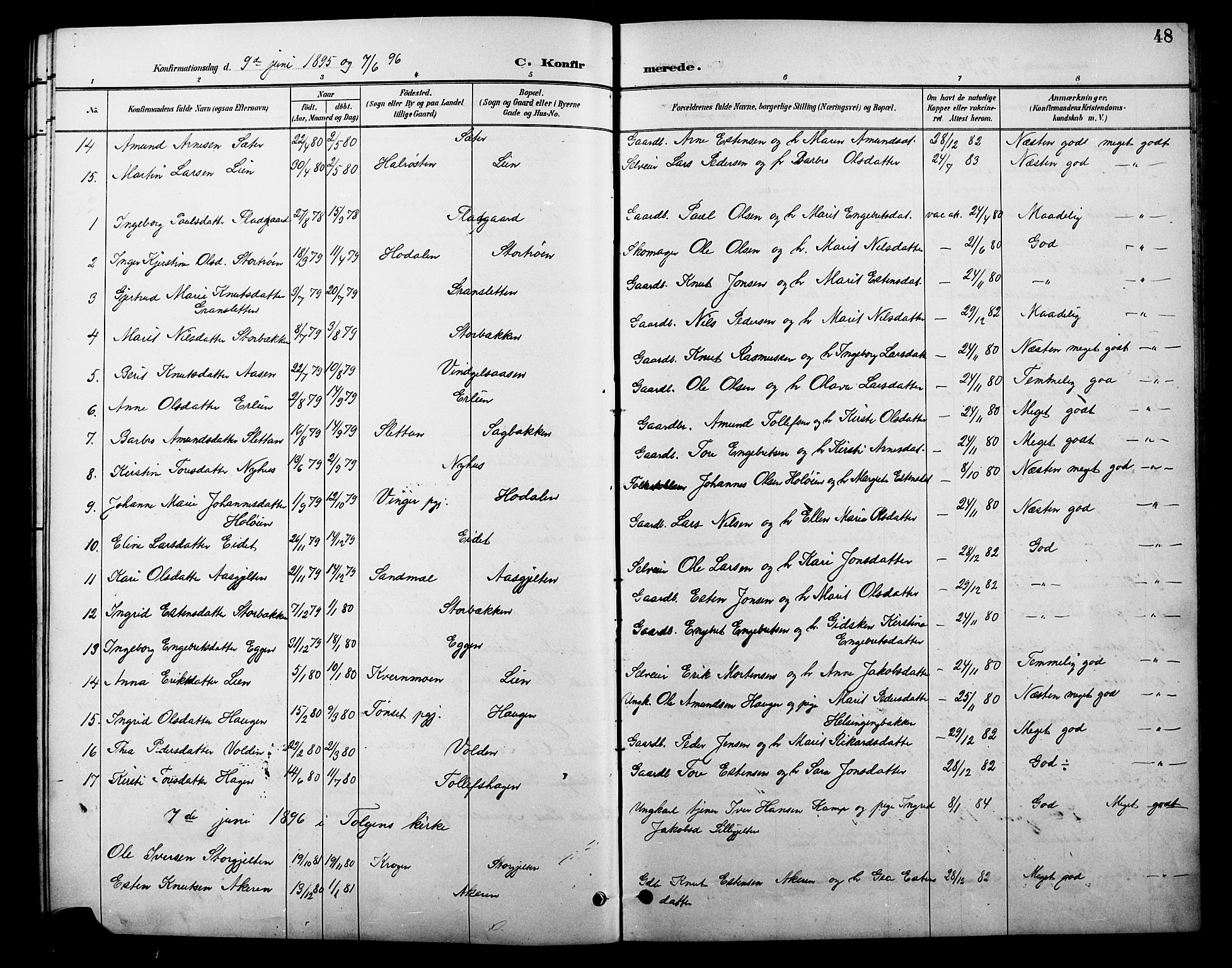 Tolga prestekontor, AV/SAH-PREST-062/L/L0010: Parish register (copy) no. 10, 1894-1918, p. 48