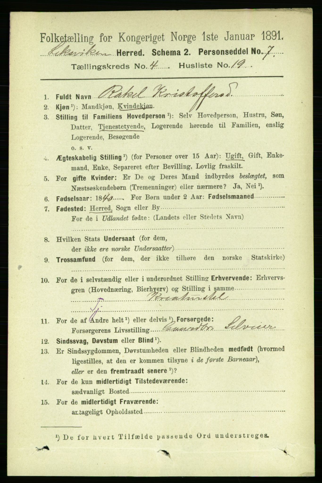 RA, 1891 census for 1718 Leksvik, 1891, p. 2035