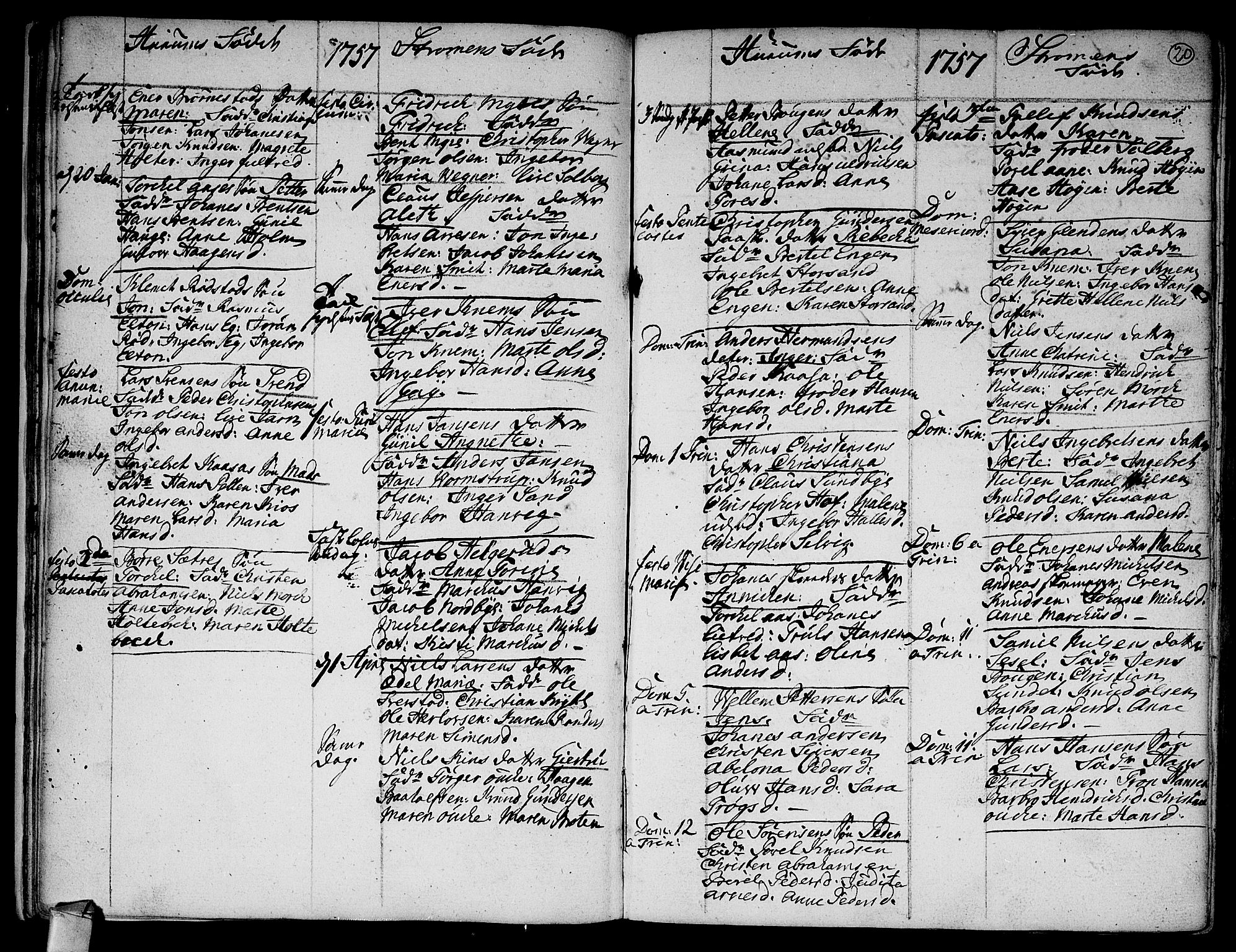 Hurum kirkebøker, SAKO/A-229/F/Fa/L0006: Parish register (official) no. 6, 1756-1770, p. 20