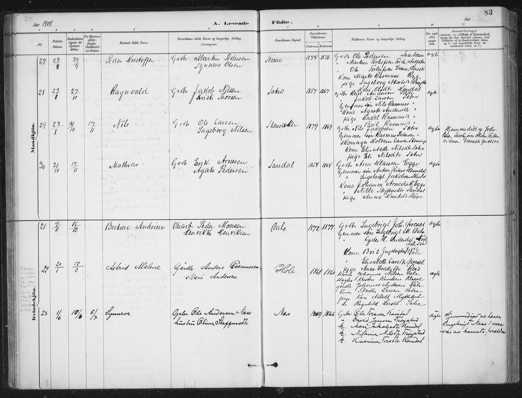 Gloppen sokneprestembete, AV/SAB-A-80101/H/Haa/Haac/L0002: Parish register (official) no. C  2, 1887-1904, p. 83