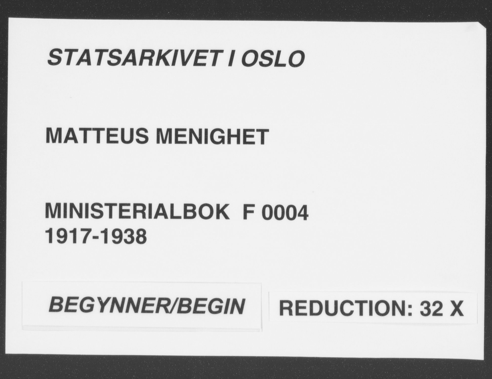 Matteus prestekontor Kirkebøker, SAO/A-10870/F/Fa/L0004: Parish register (official) no. 4, 1917-1938