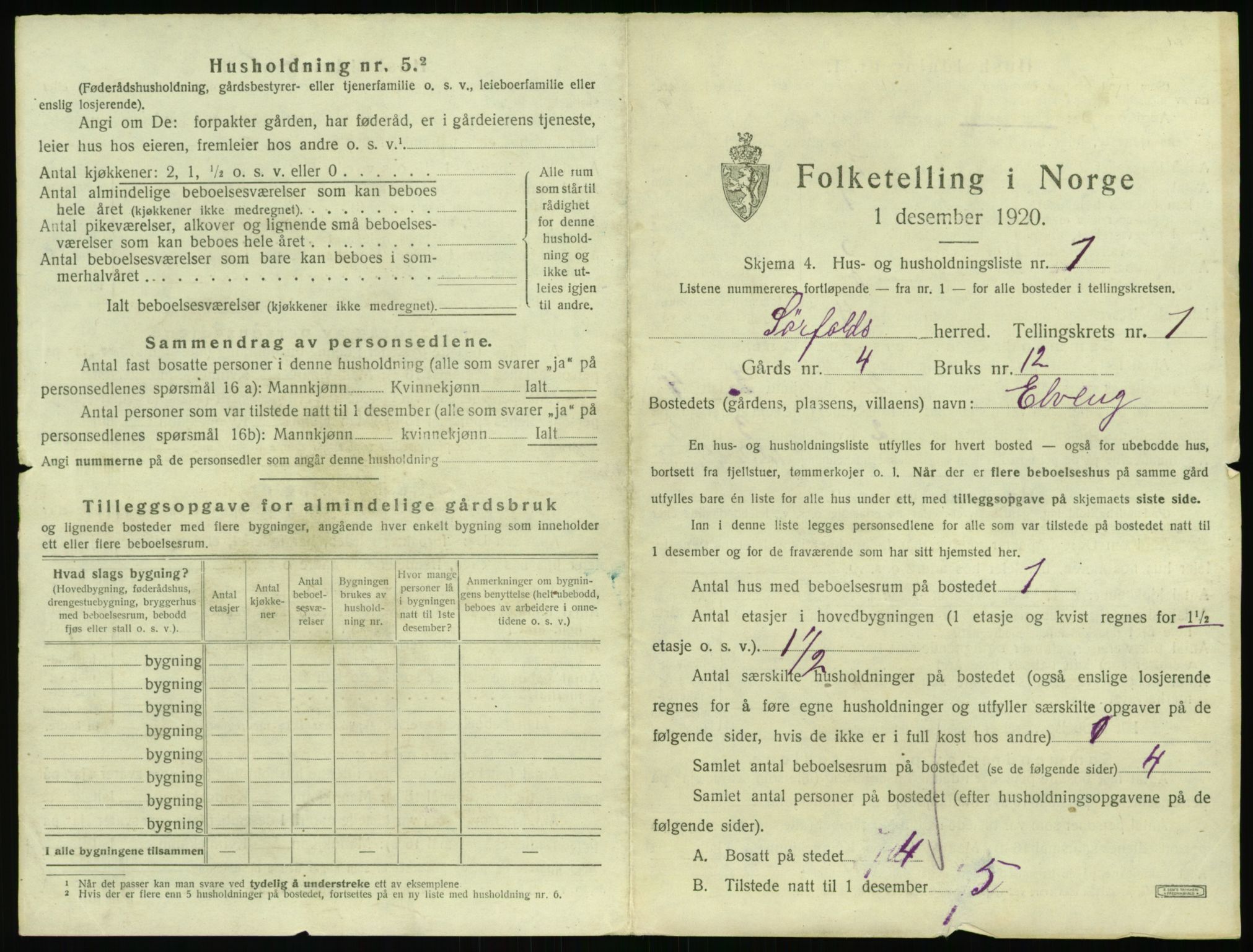 SAT, 1920 census for Sørfold, 1920, p. 49