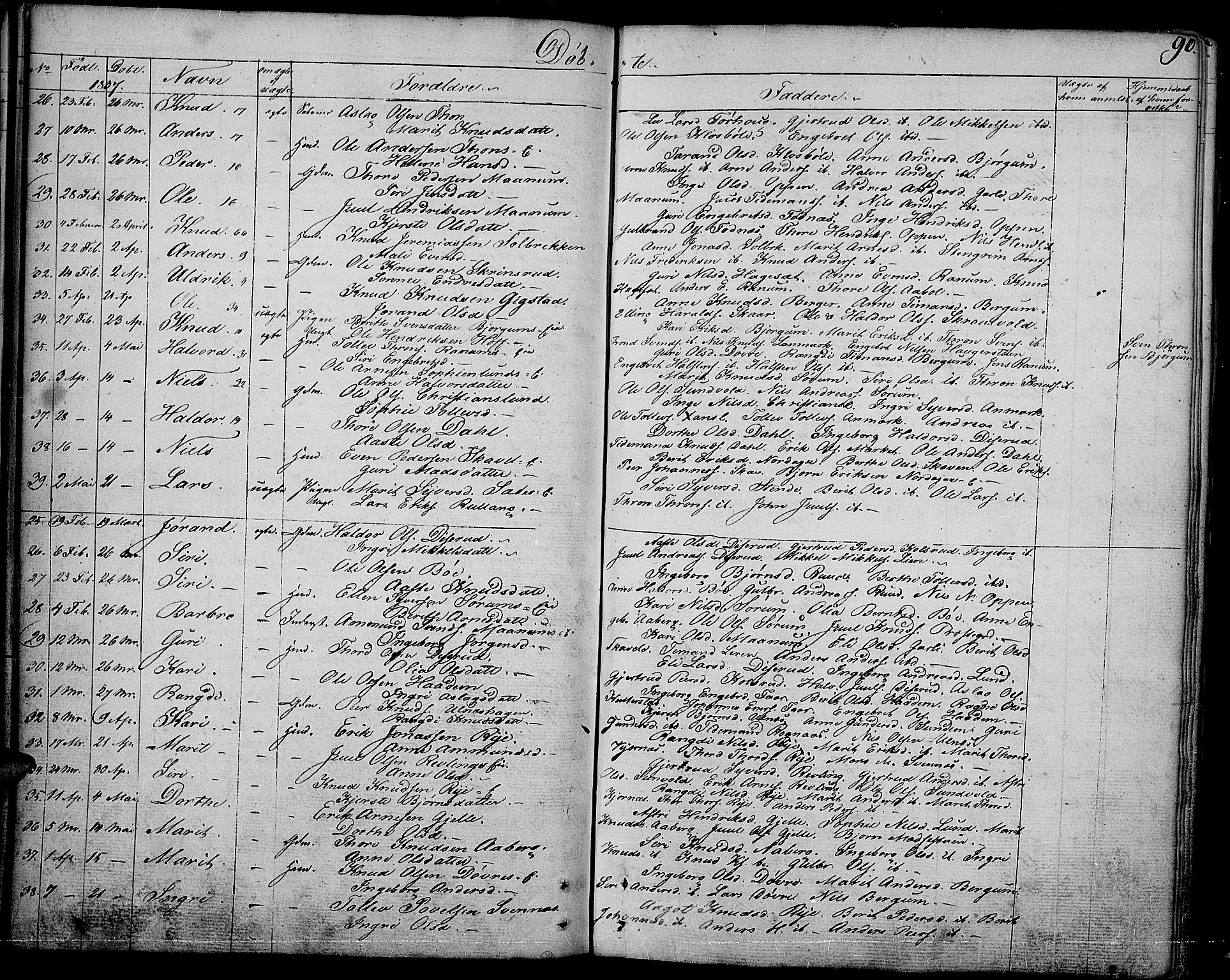 Nord-Aurdal prestekontor, SAH/PREST-132/H/Ha/Haa/L0003: Parish register (official) no. 3, 1828-1841, p. 90