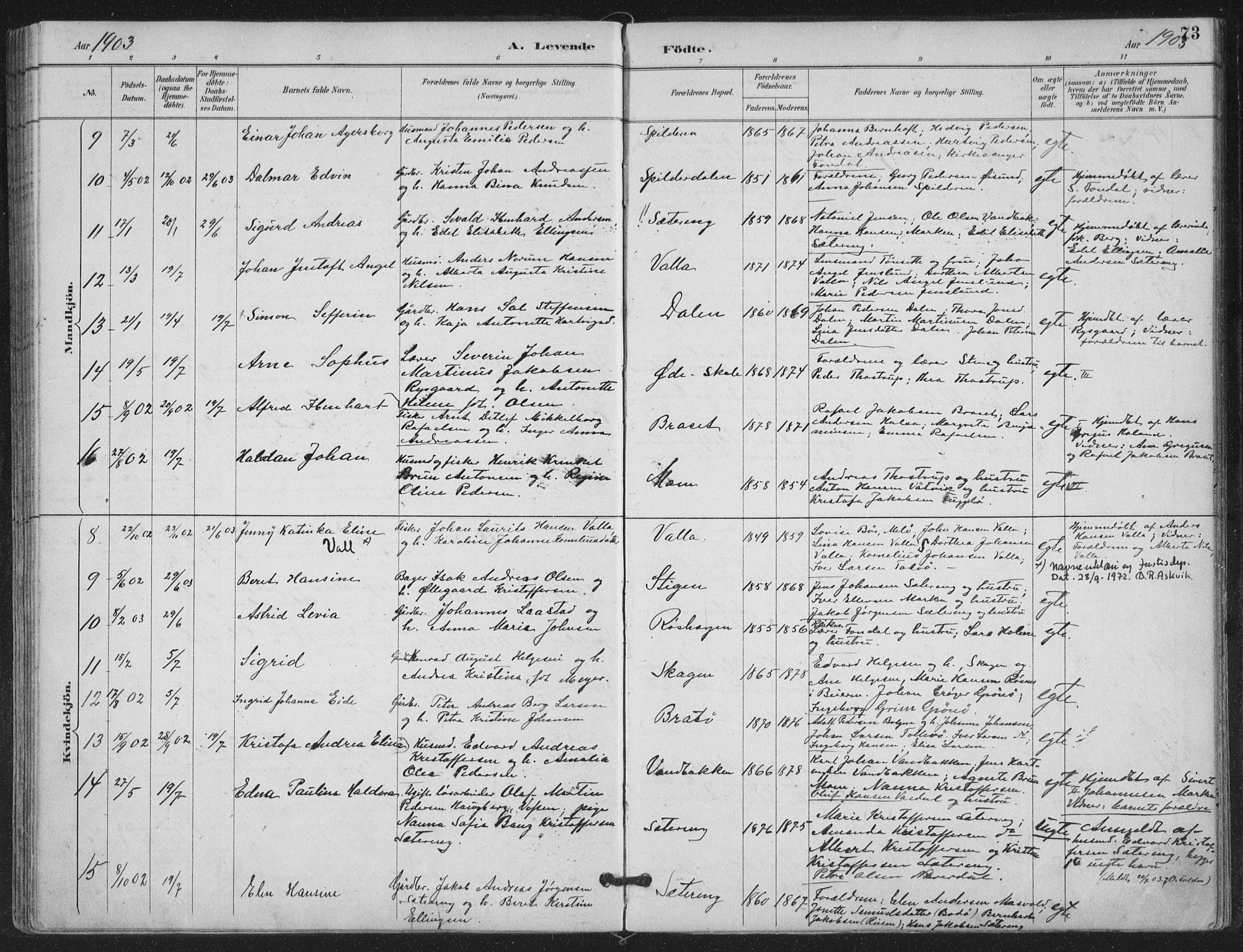 Ministerialprotokoller, klokkerbøker og fødselsregistre - Nordland, SAT/A-1459/843/L0628: Parish register (official) no. 843A03, 1889-1907, p. 73