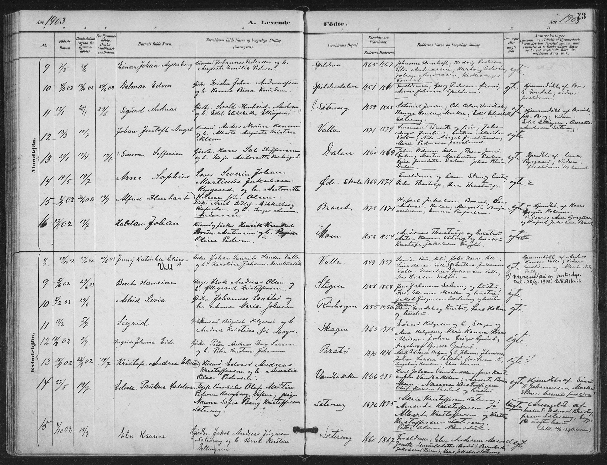 Ministerialprotokoller, klokkerbøker og fødselsregistre - Nordland, AV/SAT-A-1459/843/L0628: Parish register (official) no. 843A03, 1889-1907, p. 73