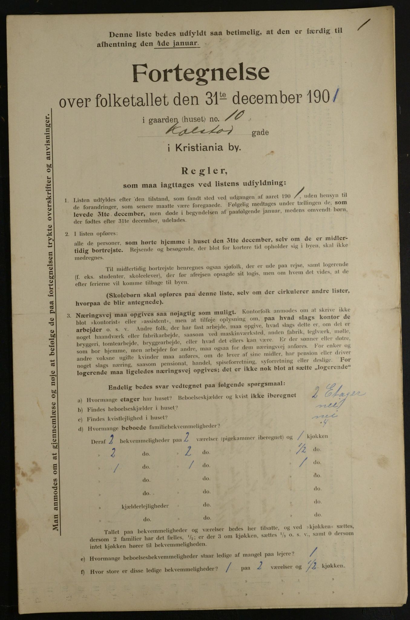 OBA, Municipal Census 1901 for Kristiania, 1901, p. 8099