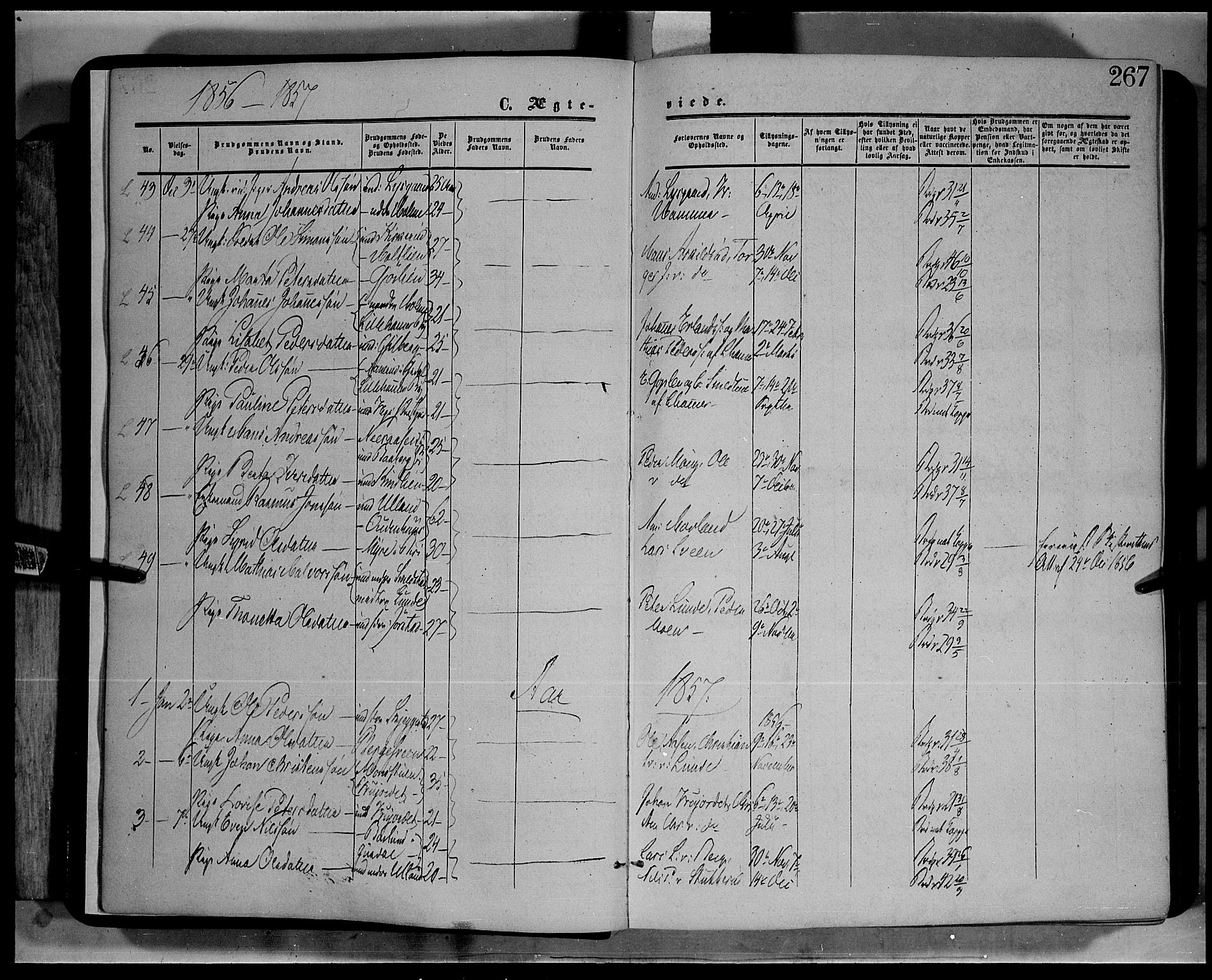 Fåberg prestekontor, AV/SAH-PREST-086/H/Ha/Haa/L0006: Parish register (official) no. 6B, 1855-1867, p. 267