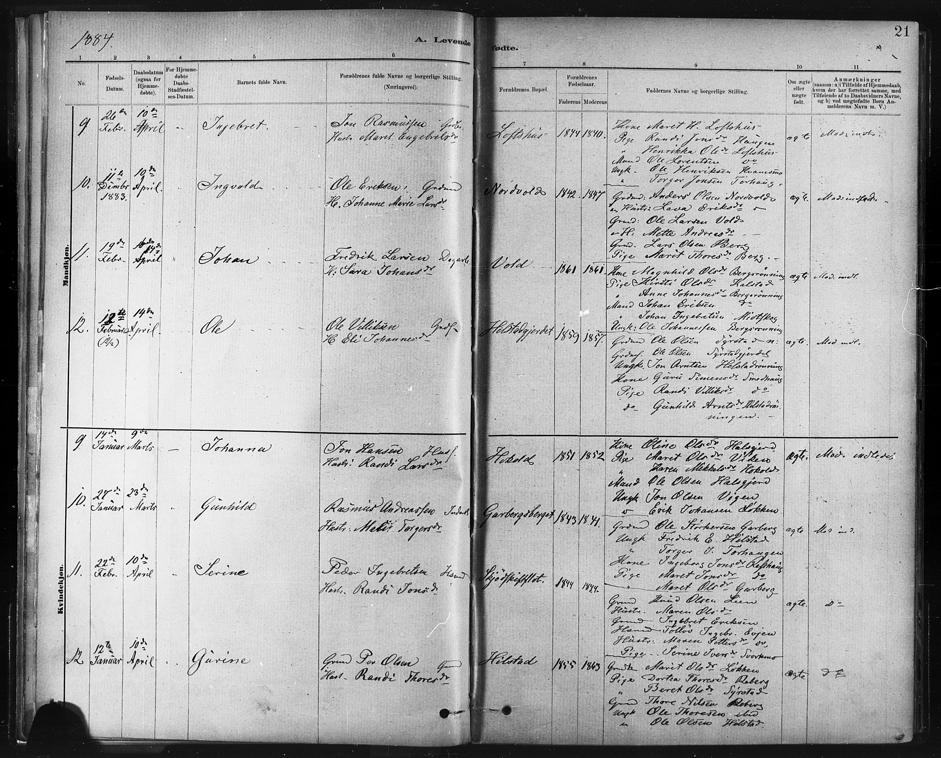 Ministerialprotokoller, klokkerbøker og fødselsregistre - Sør-Trøndelag, SAT/A-1456/672/L0857: Parish register (official) no. 672A09, 1882-1893, p. 21