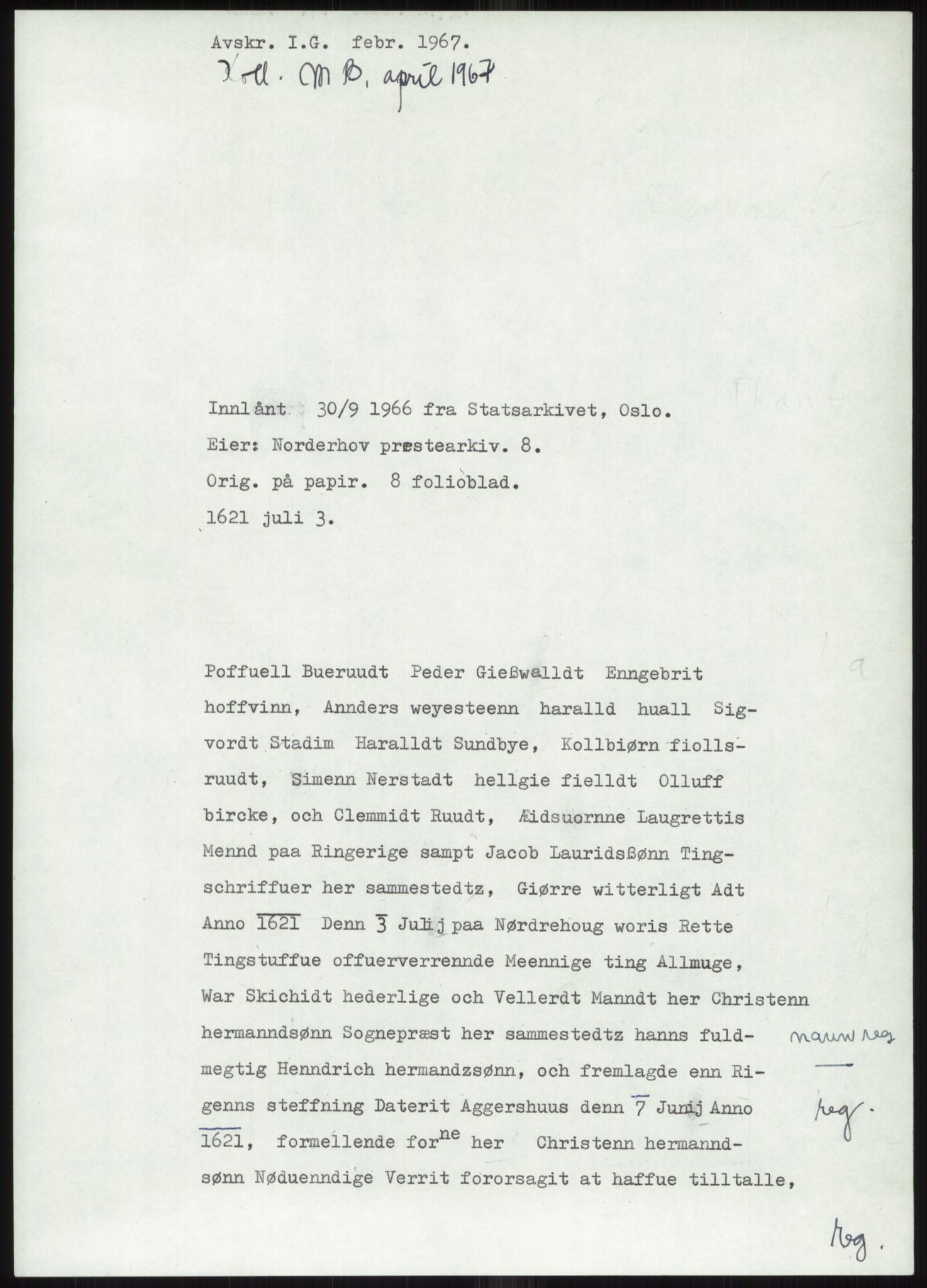 Samlinger til kildeutgivelse, Diplomavskriftsamlingen, AV/RA-EA-4053/H/Ha, p. 573