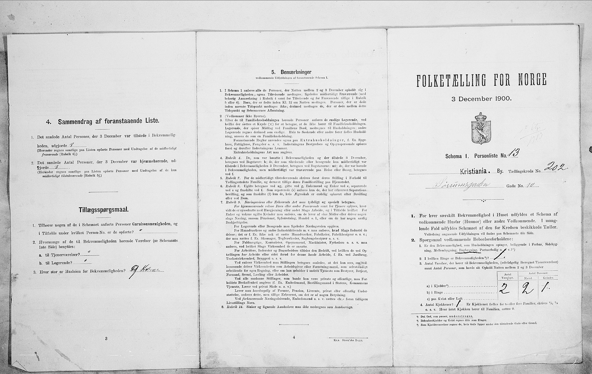 SAO, 1900 census for Kristiania, 1900, p. 96032