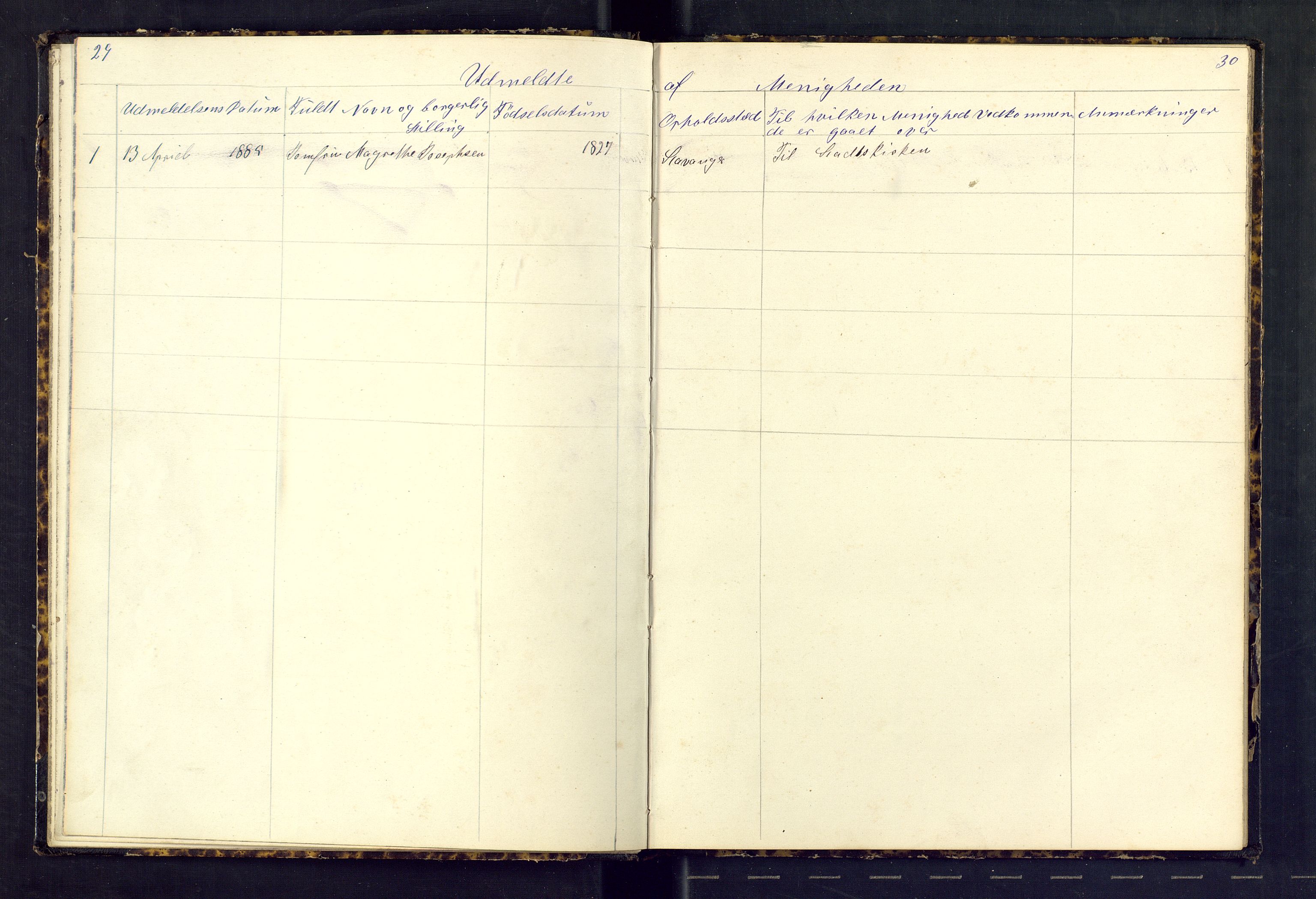 Den evangeliske lutherske frimenighet (SAS), SAST/-: Dissenter register no. 1, 1881-1912, p. 29-30