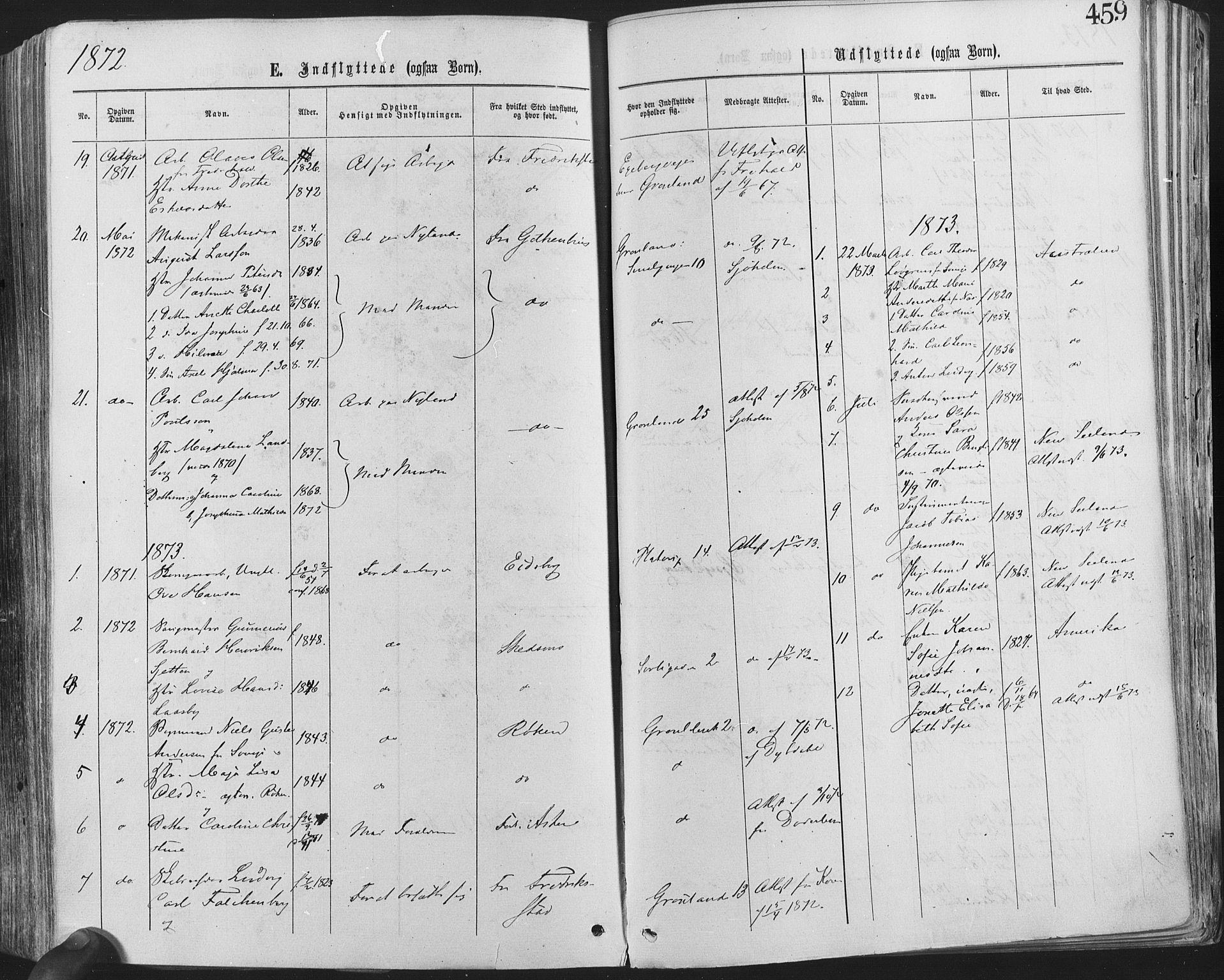 Grønland prestekontor Kirkebøker, AV/SAO-A-10848/F/Fa/L0004: Parish register (official) no. 4, 1869-1880, p. 459