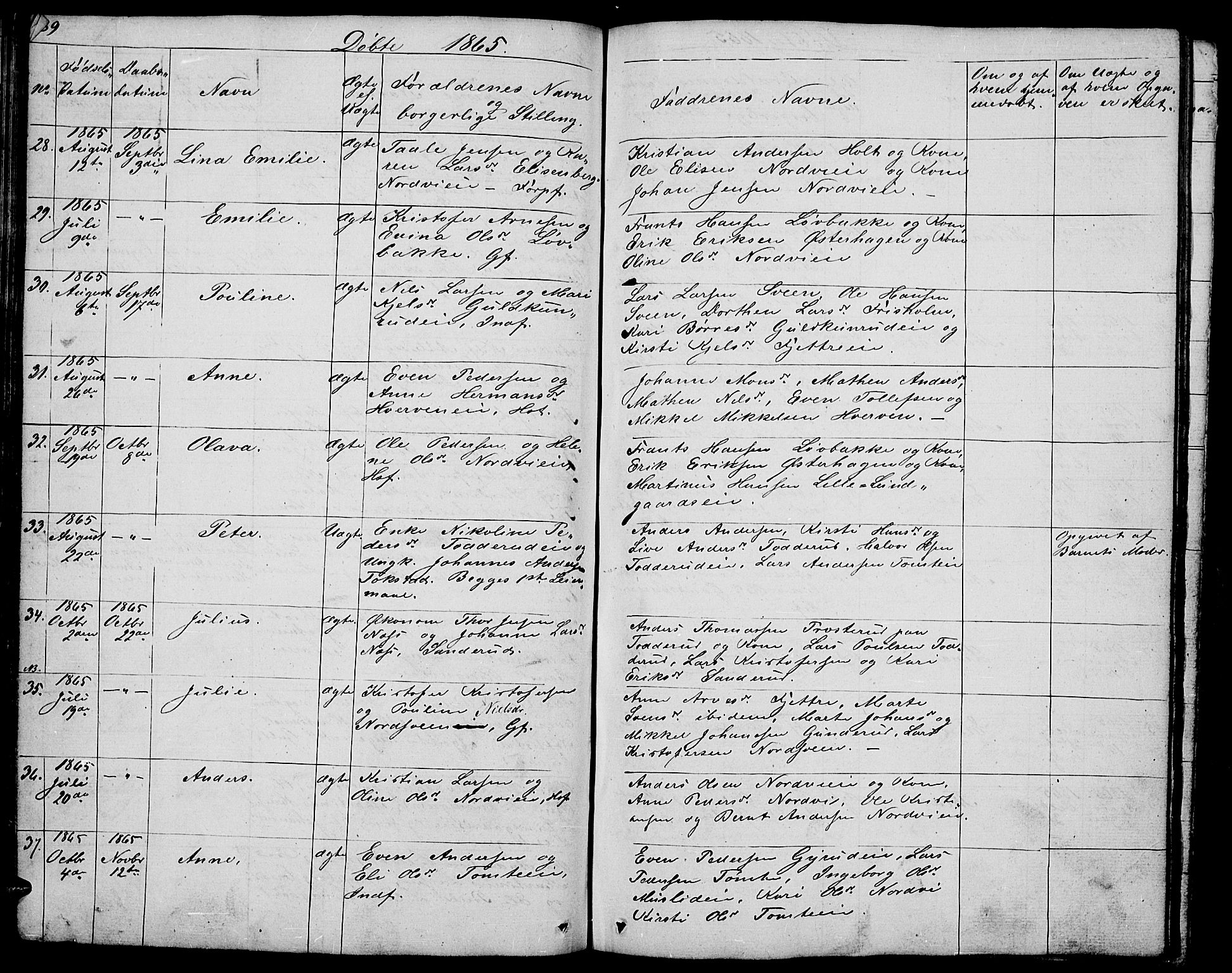 Stange prestekontor, AV/SAH-PREST-002/L/L0002: Parish register (copy) no. 2, 1838-1879, p. 89