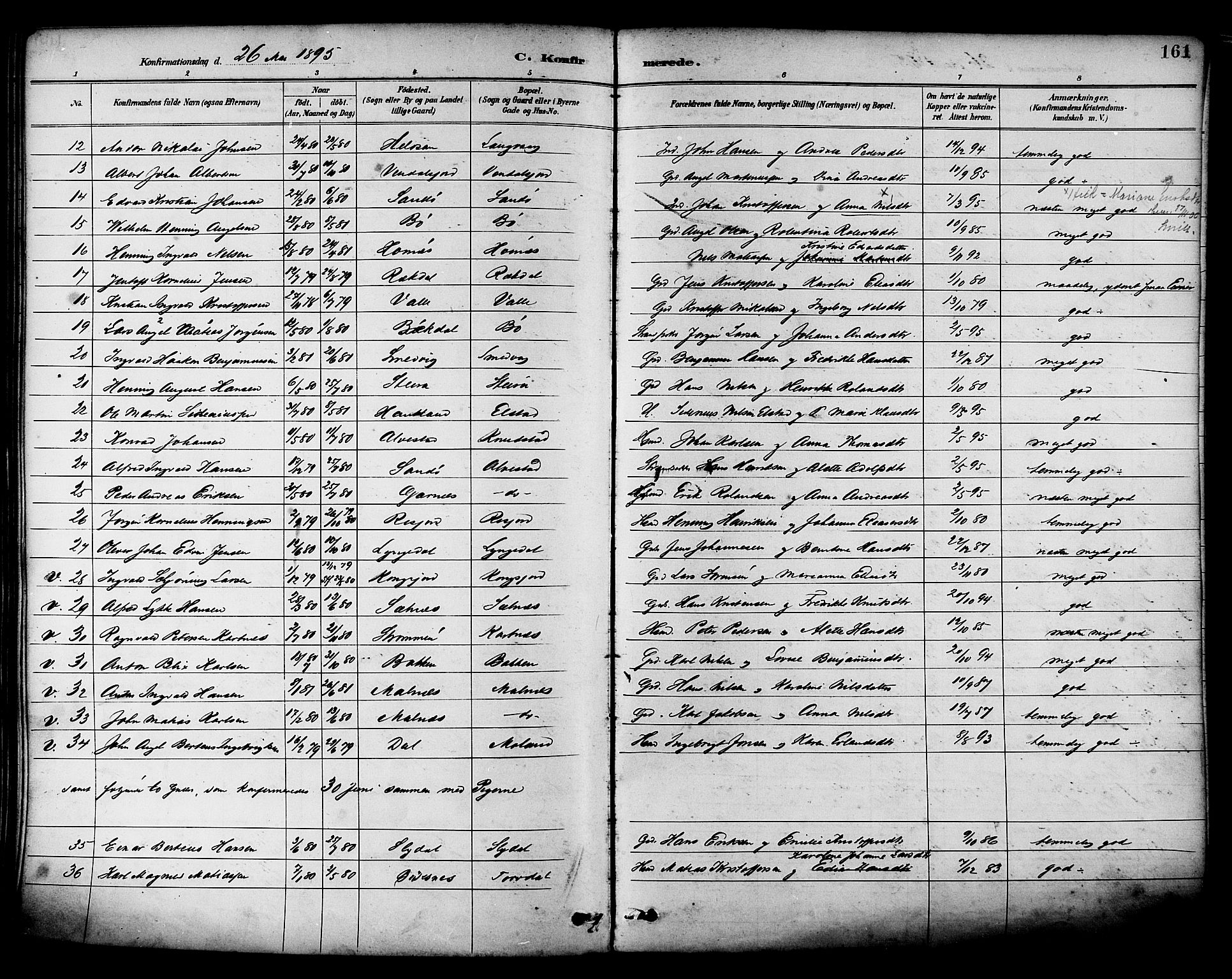 Ministerialprotokoller, klokkerbøker og fødselsregistre - Nordland, AV/SAT-A-1459/880/L1133: Parish register (official) no. 880A07, 1888-1898, p. 161