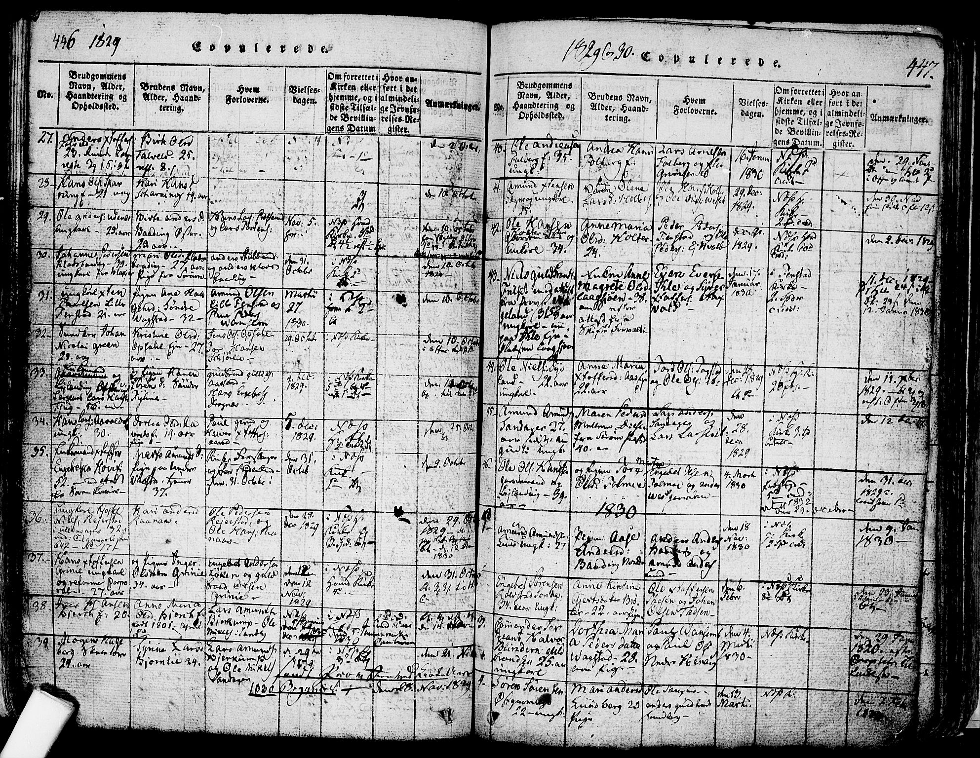 Nes prestekontor Kirkebøker, SAO/A-10410/F/Fa/L0005: Parish register (official) no. I 5, 1815-1835, p. 446-447