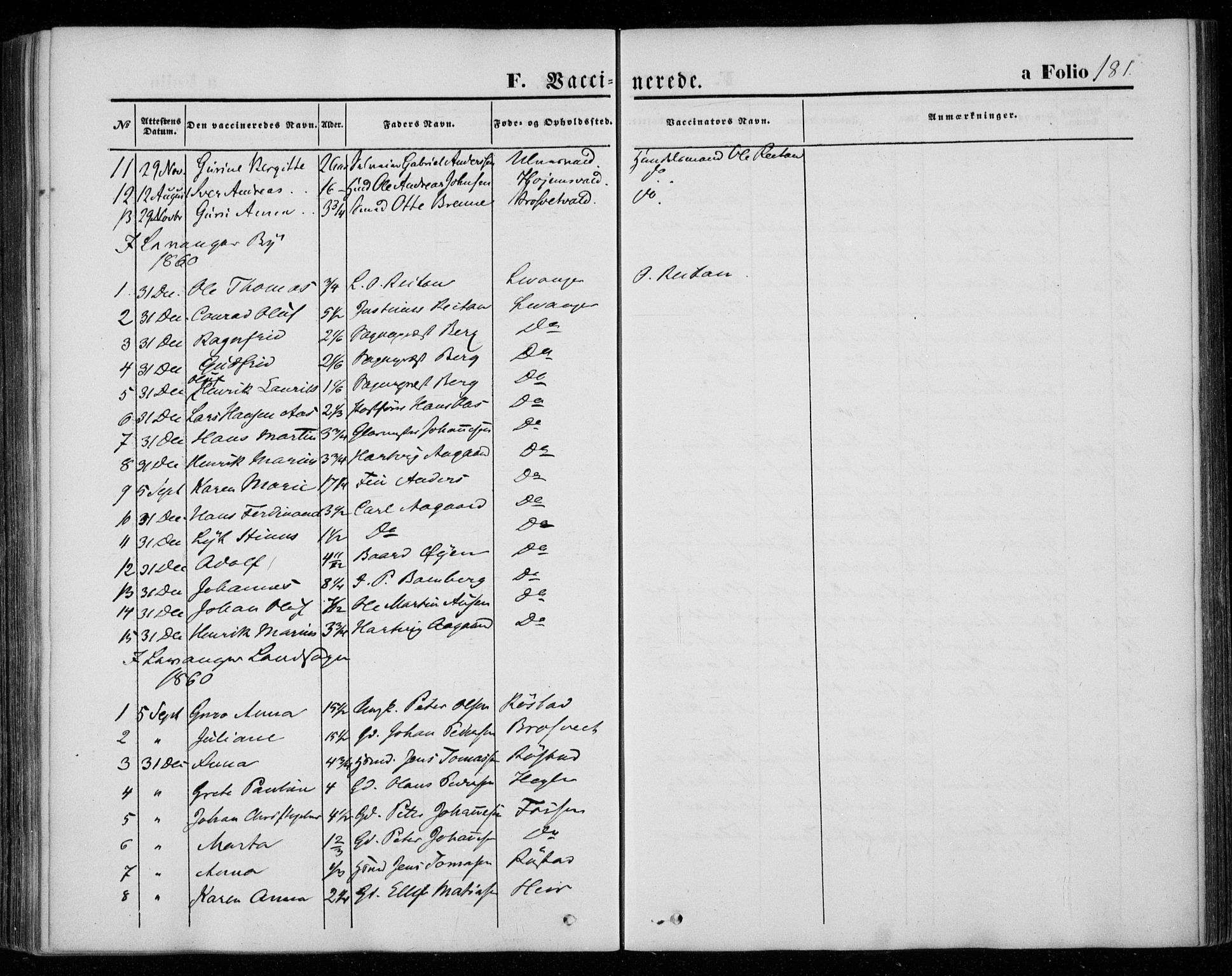 Ministerialprotokoller, klokkerbøker og fødselsregistre - Nord-Trøndelag, SAT/A-1458/720/L0184: Parish register (official) no. 720A02 /1, 1855-1863, p. 181