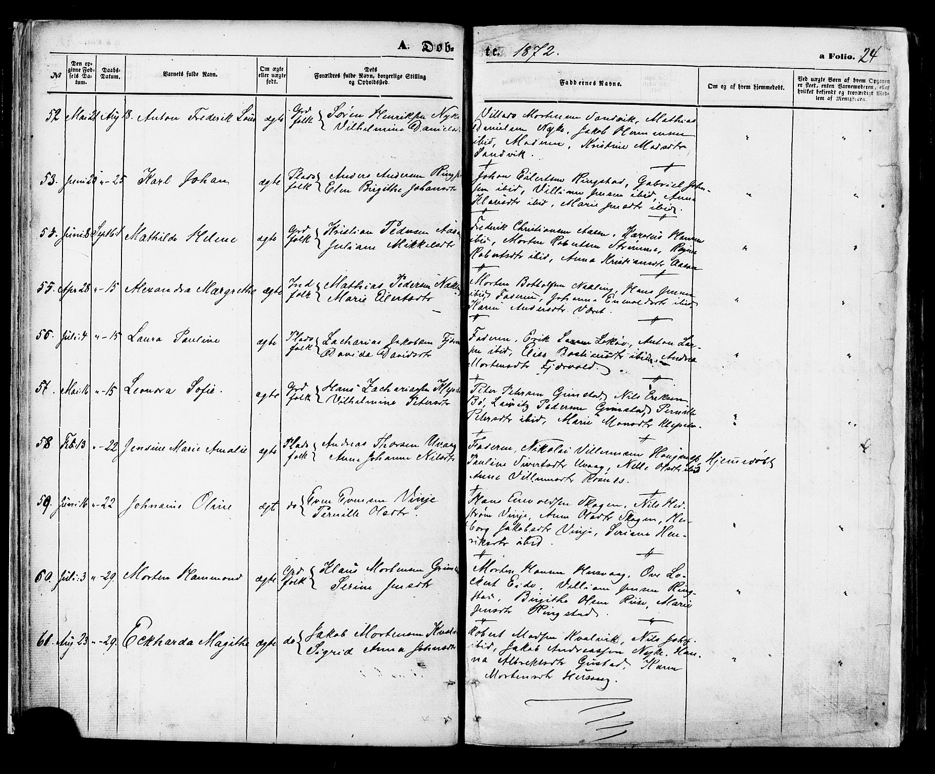 Ministerialprotokoller, klokkerbøker og fødselsregistre - Nordland, AV/SAT-A-1459/891/L1301: Parish register (official) no. 891A06, 1870-1878, p. 24